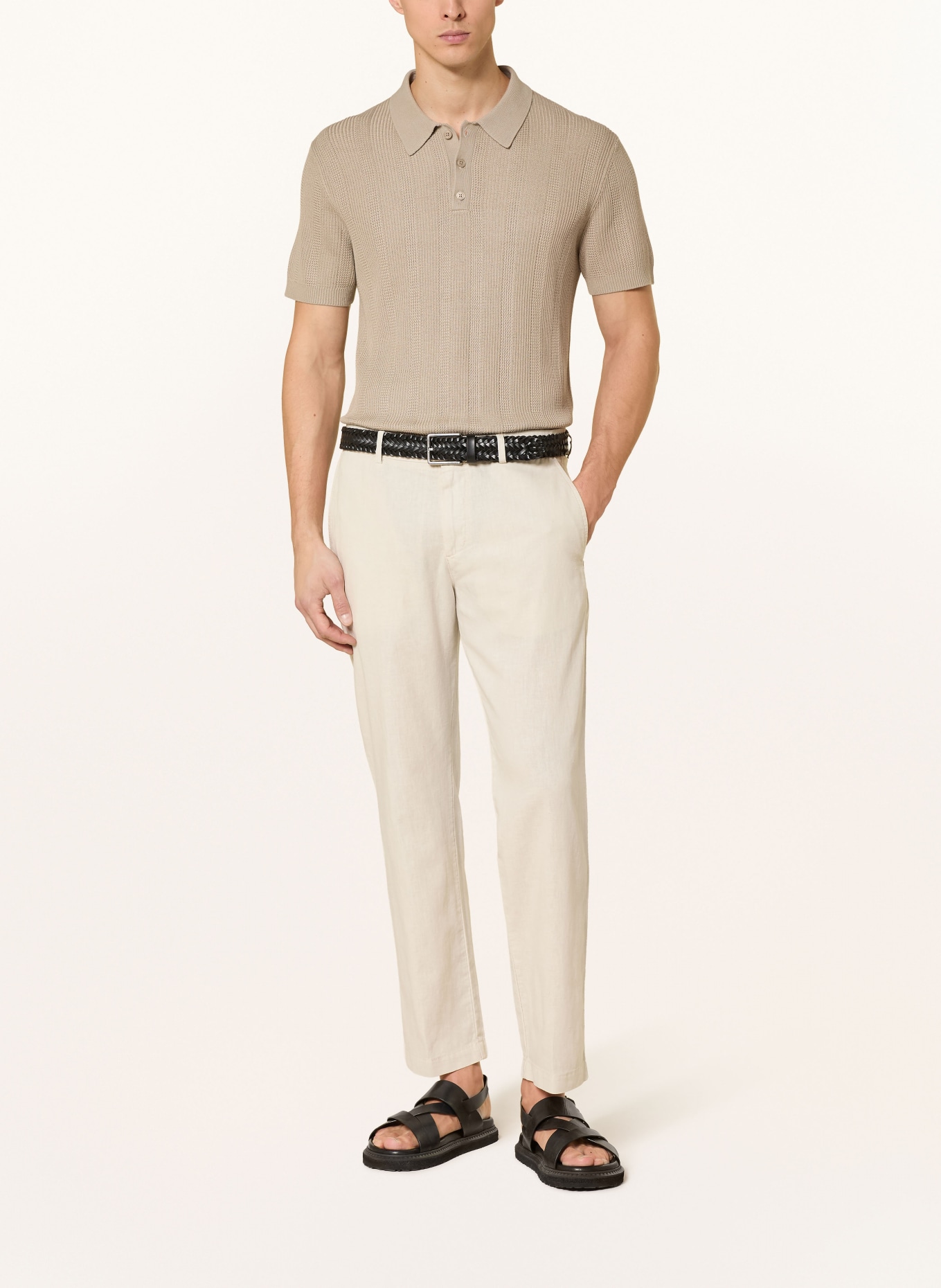 CINQUE CIJULI slim fit chino with linen: CREAM