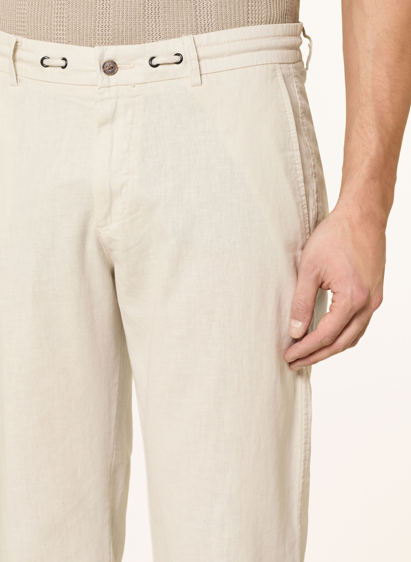 CINQUE CIJULI slim fit chino with linen: CREAM