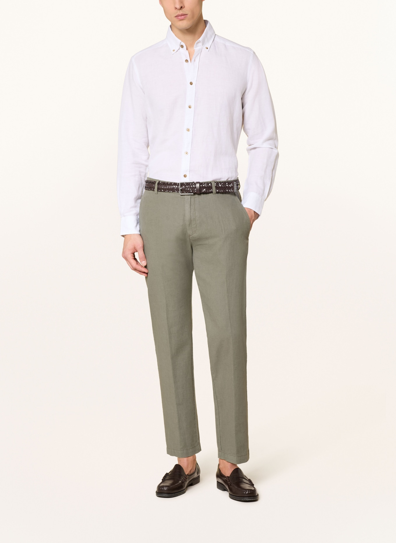 CINQUE CIJULI slim fit chino with linen: KHAKI