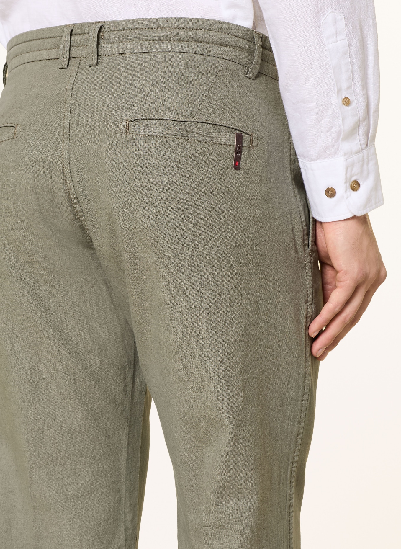 CINQUE CIJULI slim fit chino with linen: KHAKI
