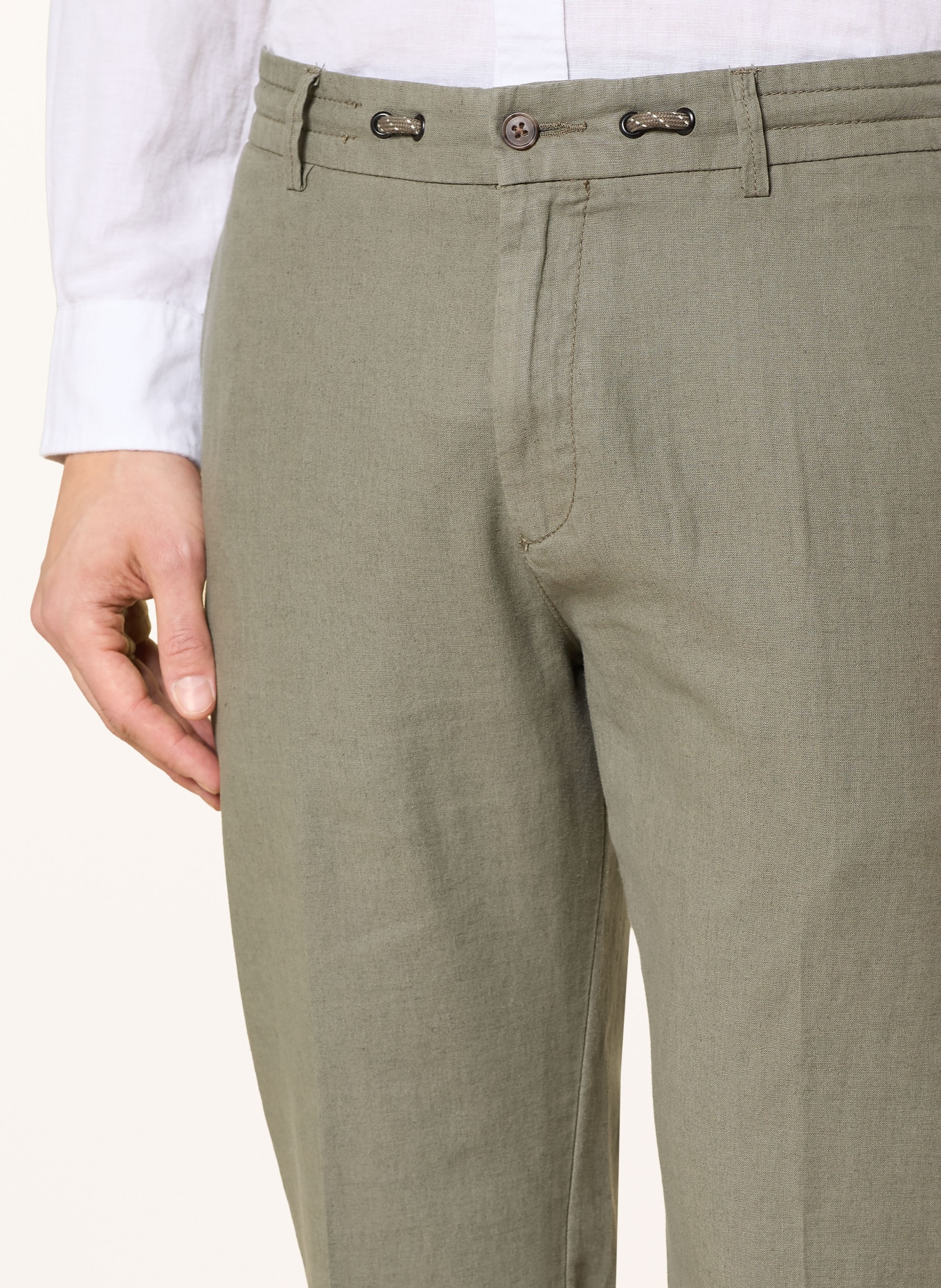 CINQUE CIJULI slim fit chino with linen: KHAKI