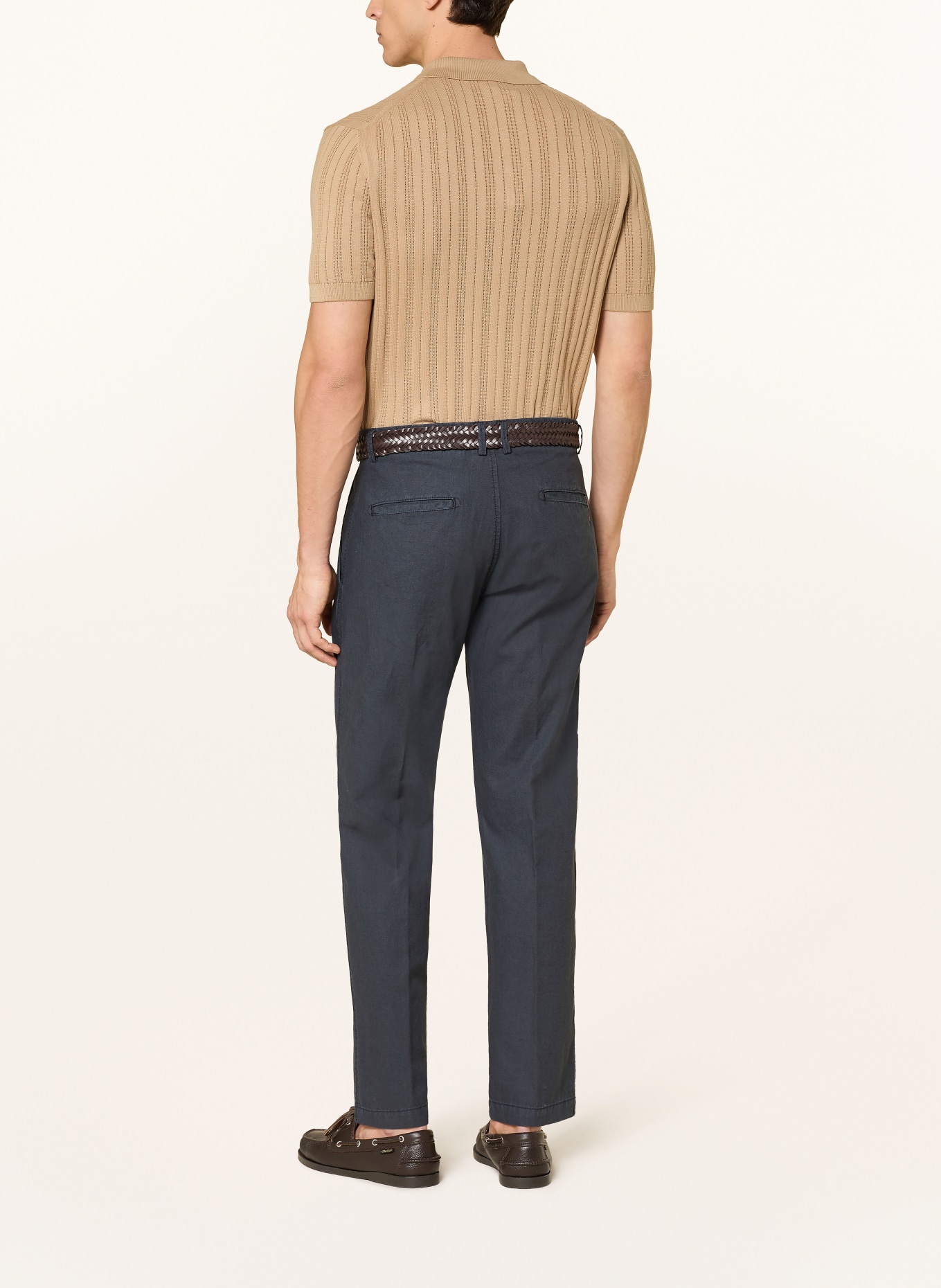 CINQUE CIJULI slim fit chino with linen: DARK BLUE