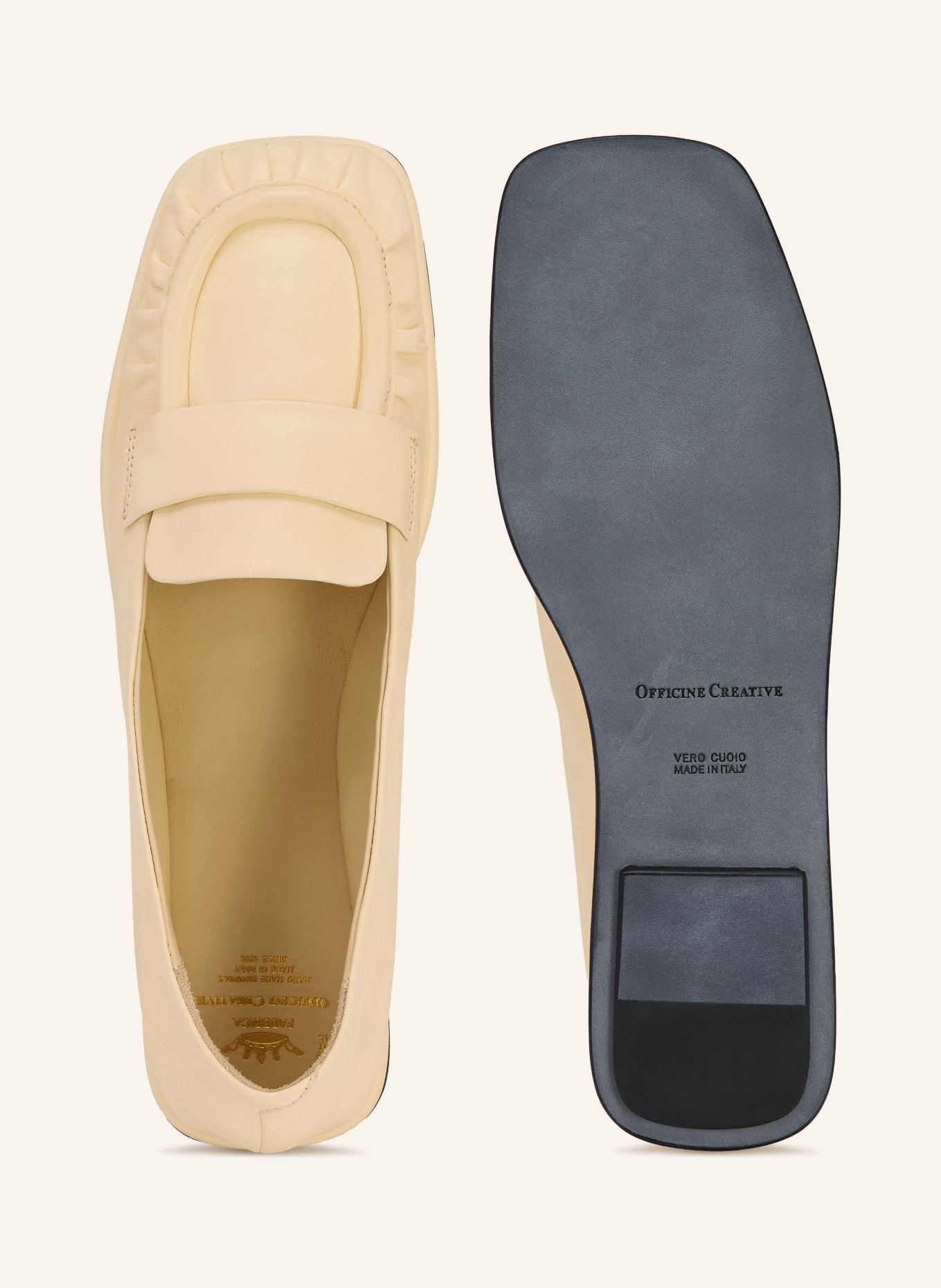 OFFICINE CREATIVE Mocassins CLOVER: JAUNE CLAIR