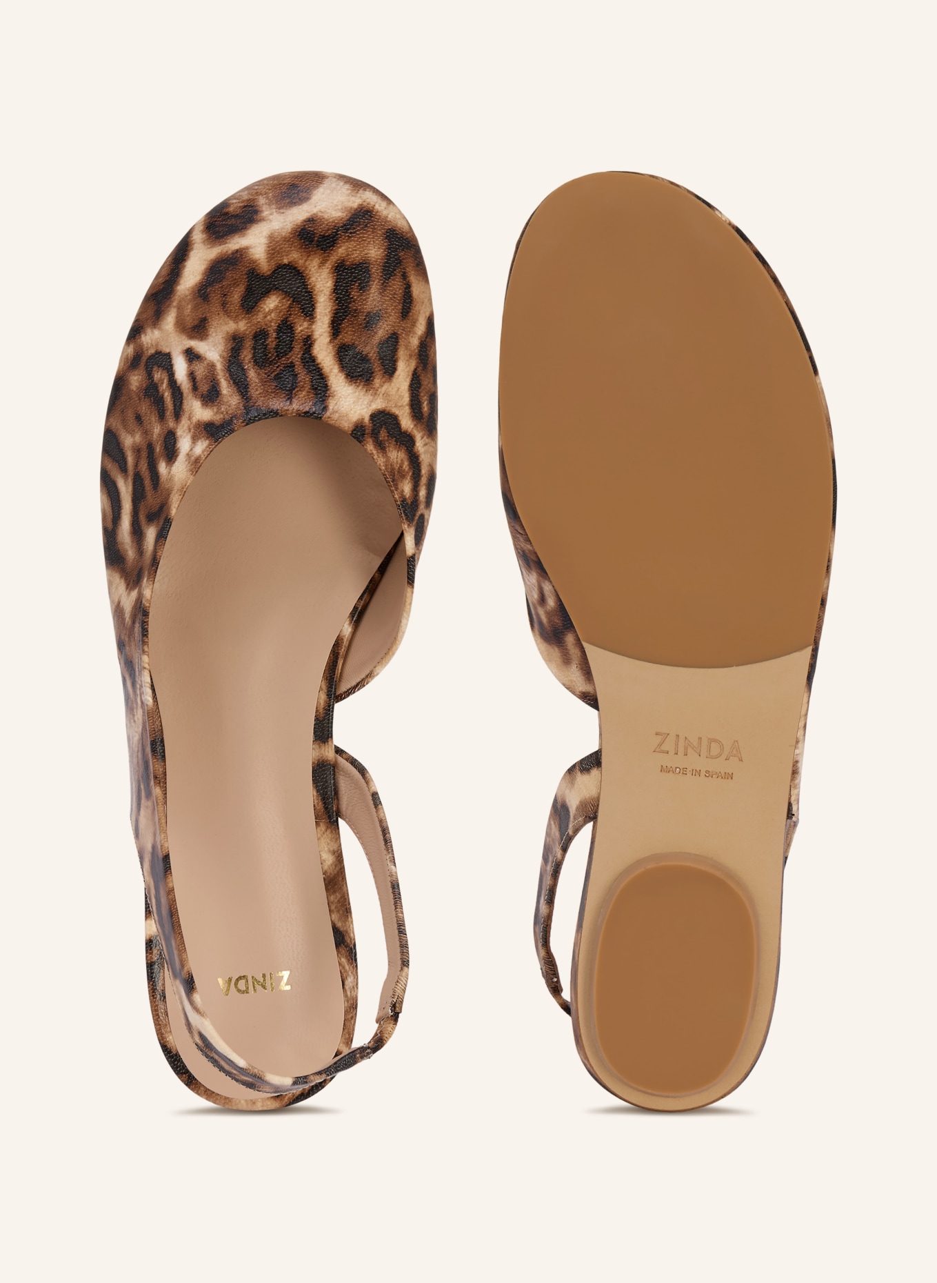 ZINDA Ballerines à lanières ELSA: CRÈME / CHAMEAU / NOIR