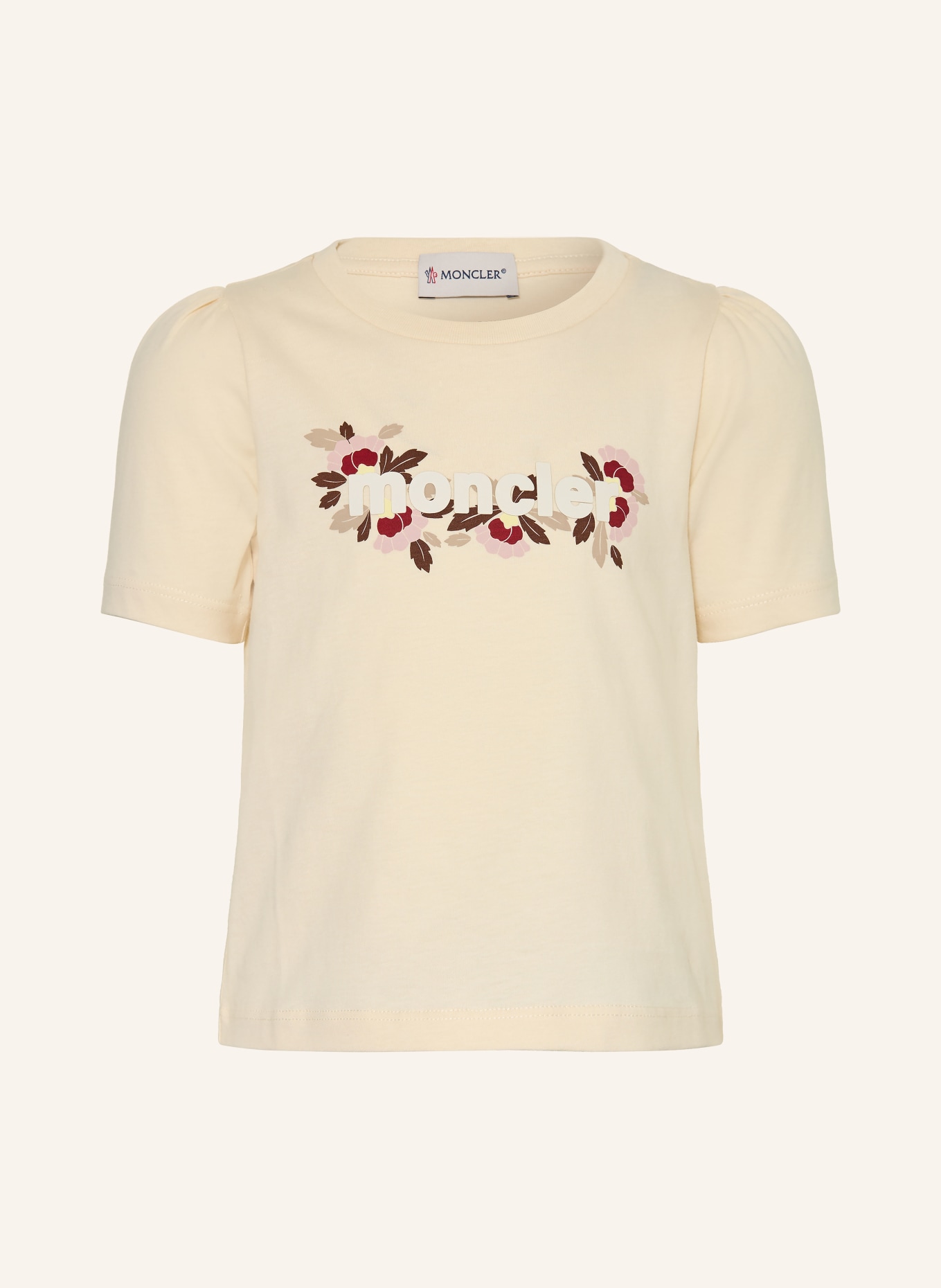 MONCLER enfant T-shirt: CRÈME / MARRON FONCÉ / ROUGE FONCÉ