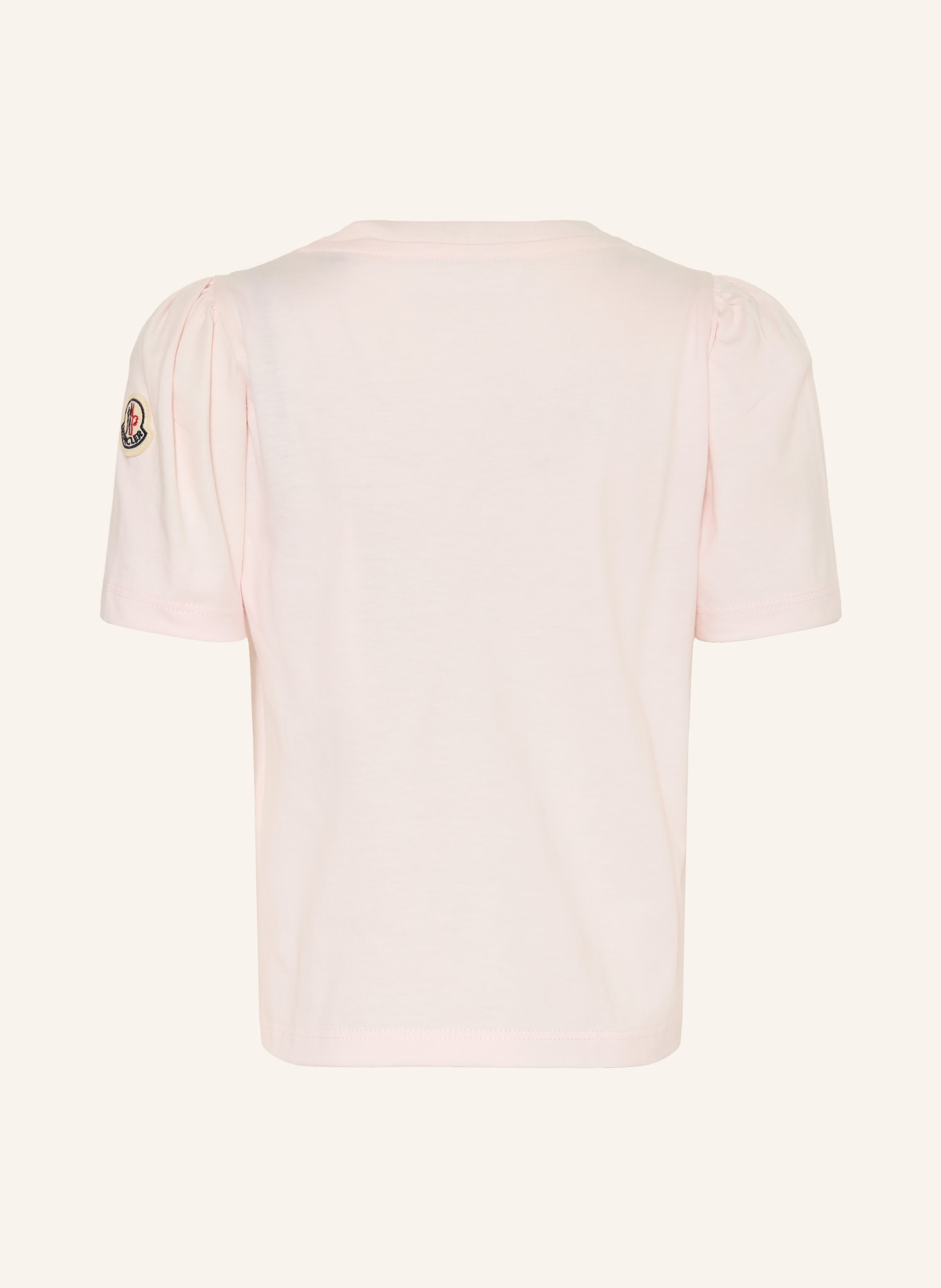 MONCLER enfant tričko: SVĚTLE RŮŽOVÁ / TMAVĚ HNĚDÁ / TMAVĚ ČERVENÁ