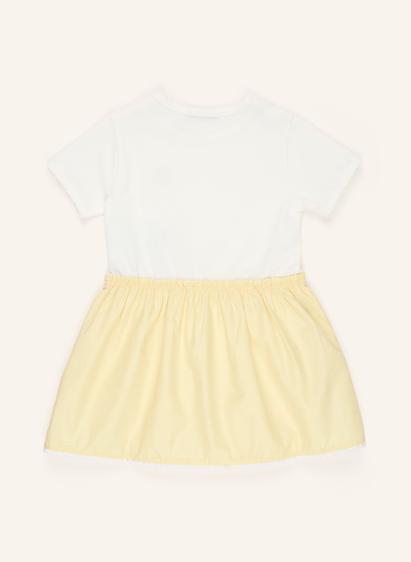 MONCLER enfant Kleid im Materialmix: WEISS / GELB