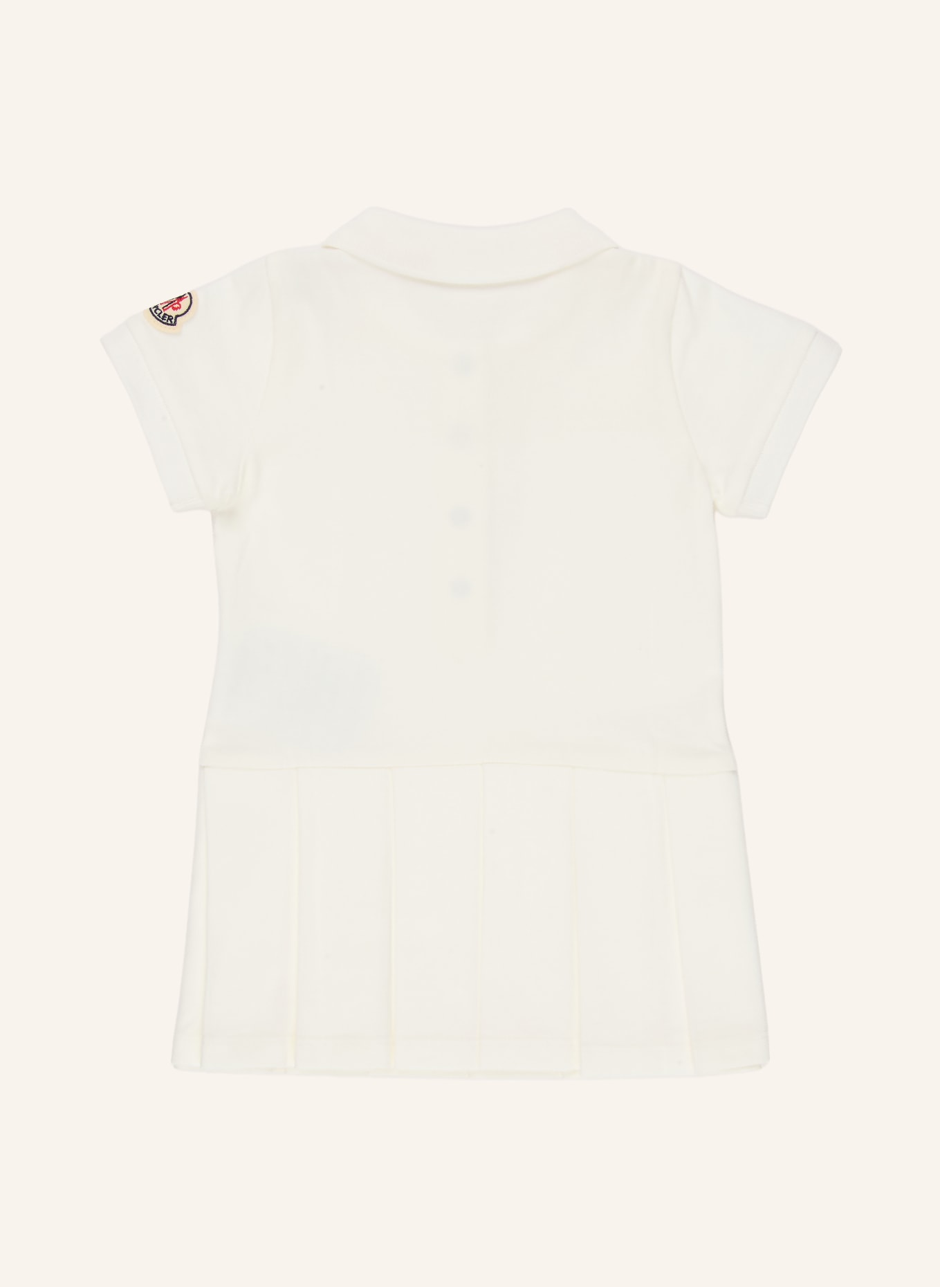 MONCLER enfant Set: Piqué-Polokleid und Shorts: ECRU