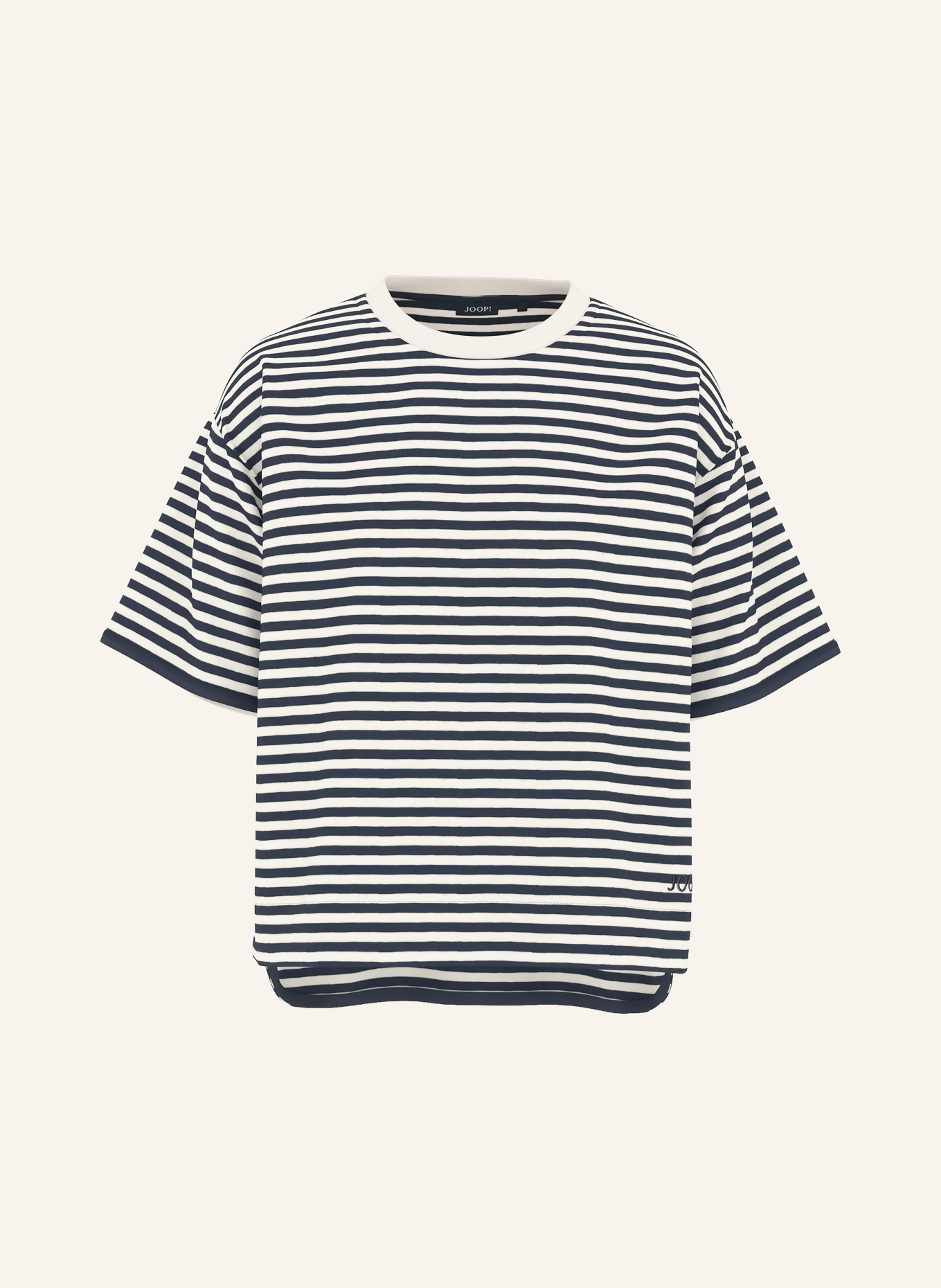 JOOP! T-shirt: BLEU FONCÉ / CRÈME