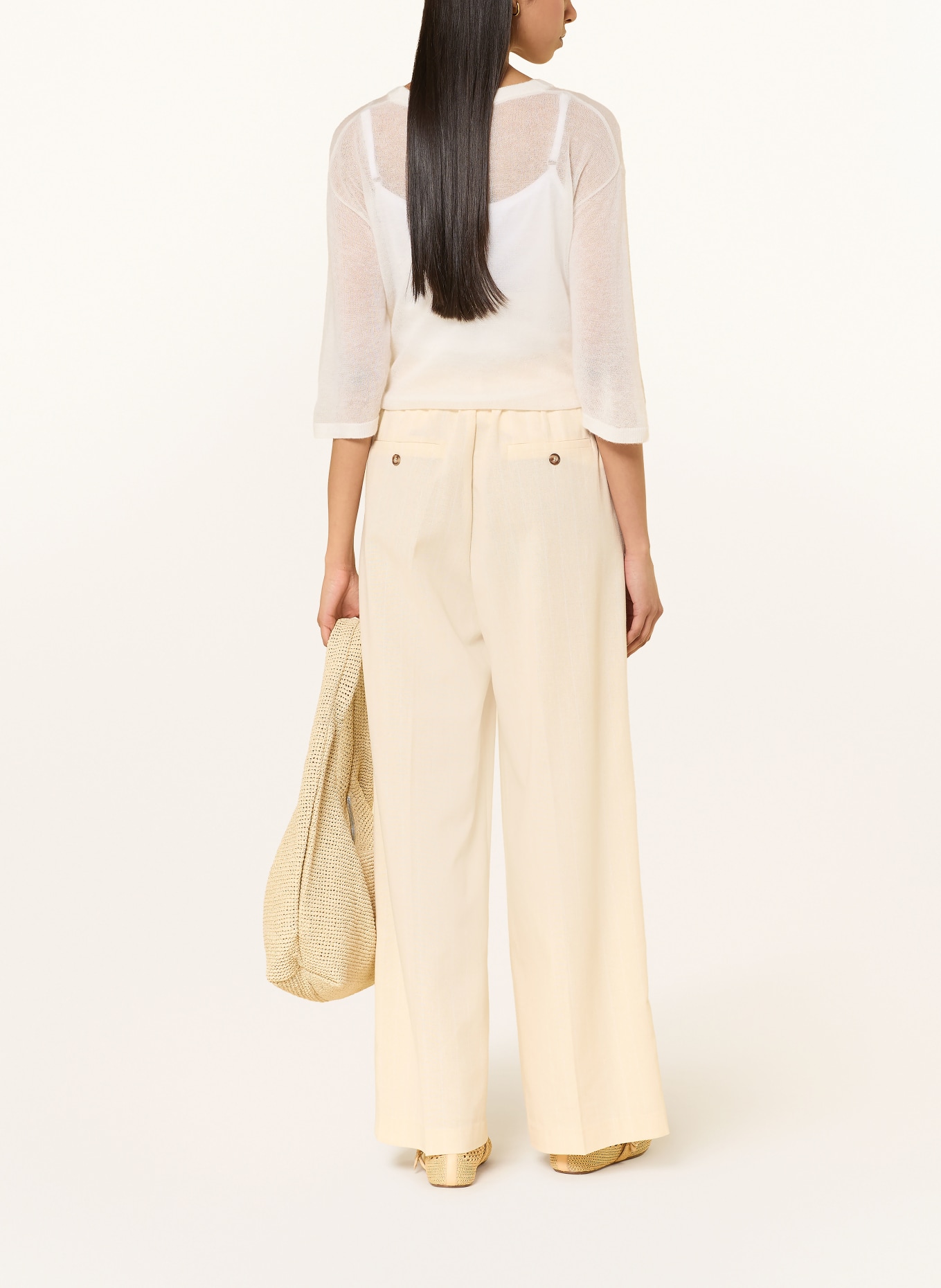 JOOP! Trui KILLA met mohair en 3/4-mouwen: ECRU