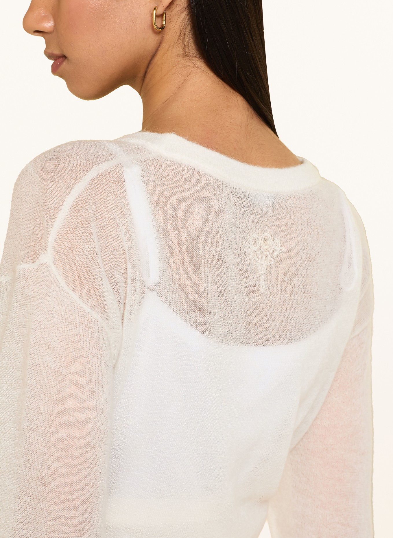 JOOP! Trui KILLA met mohair en 3/4-mouwen: ECRU