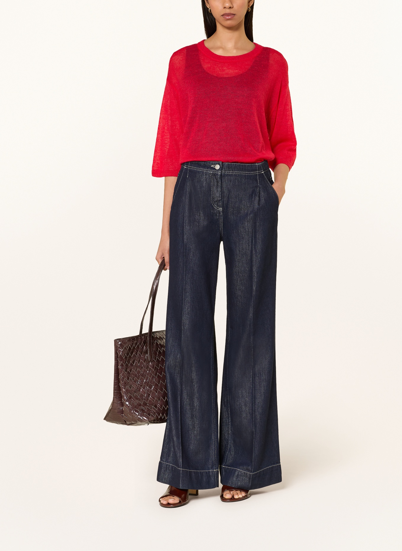 JOOP! Trui KILLA met mohair en 3/4-mouwen: ROOD