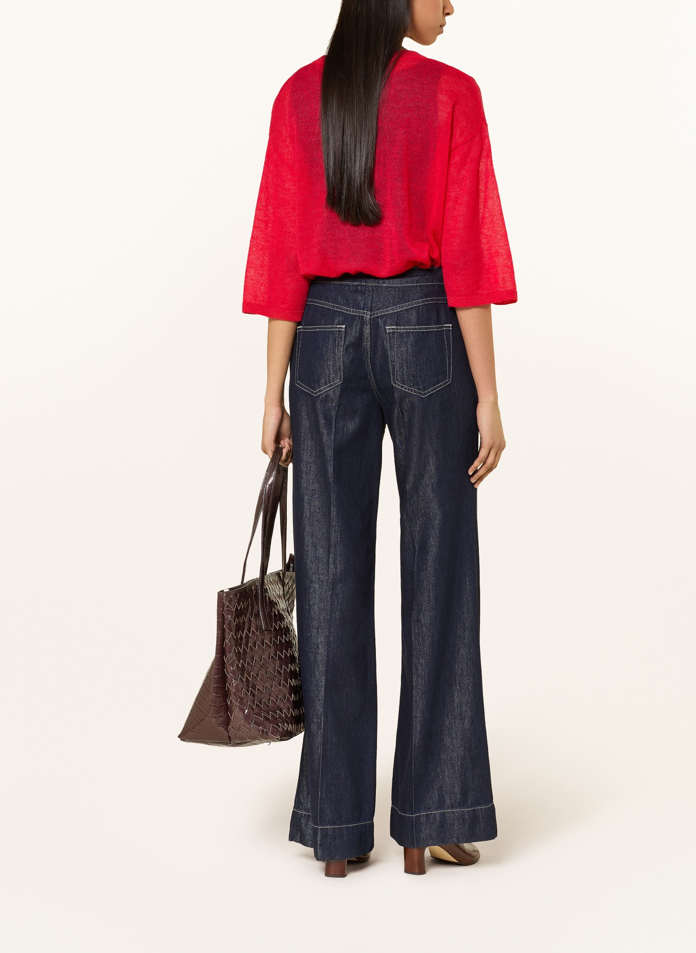 JOOP! Trui KILLA met mohair en 3/4-mouwen: ROOD