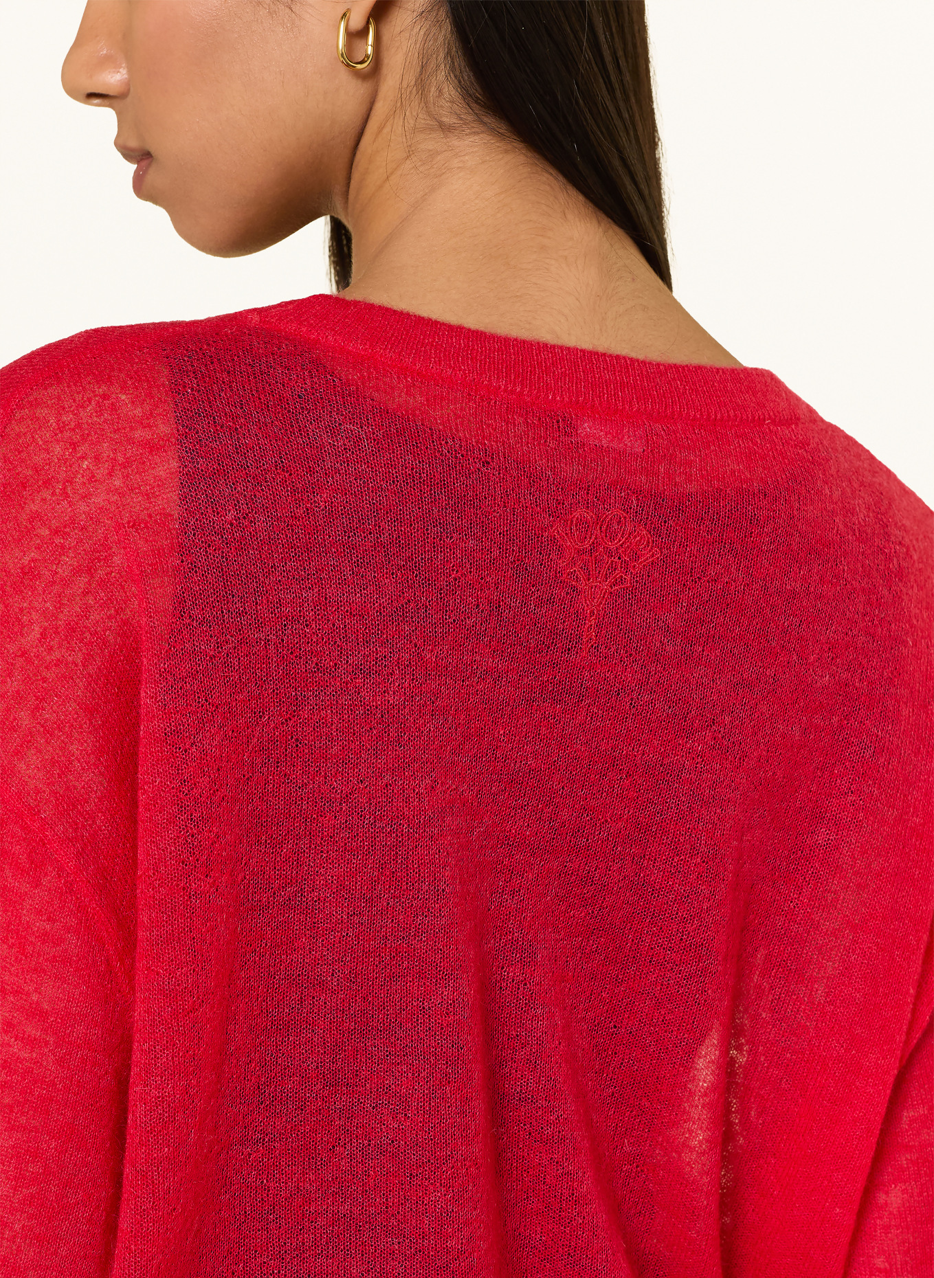 JOOP! Trui KILLA met mohair en 3/4-mouwen: ROOD