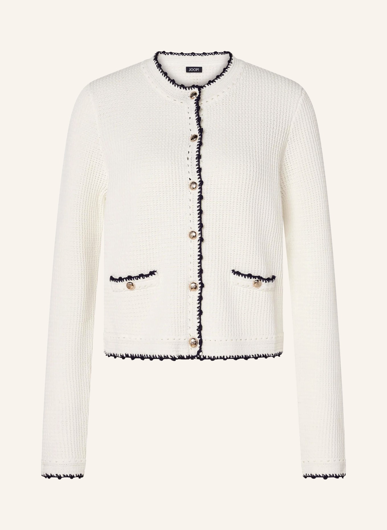 JOOP! Vest KUMMA: ECRU / DONKERBLAUW