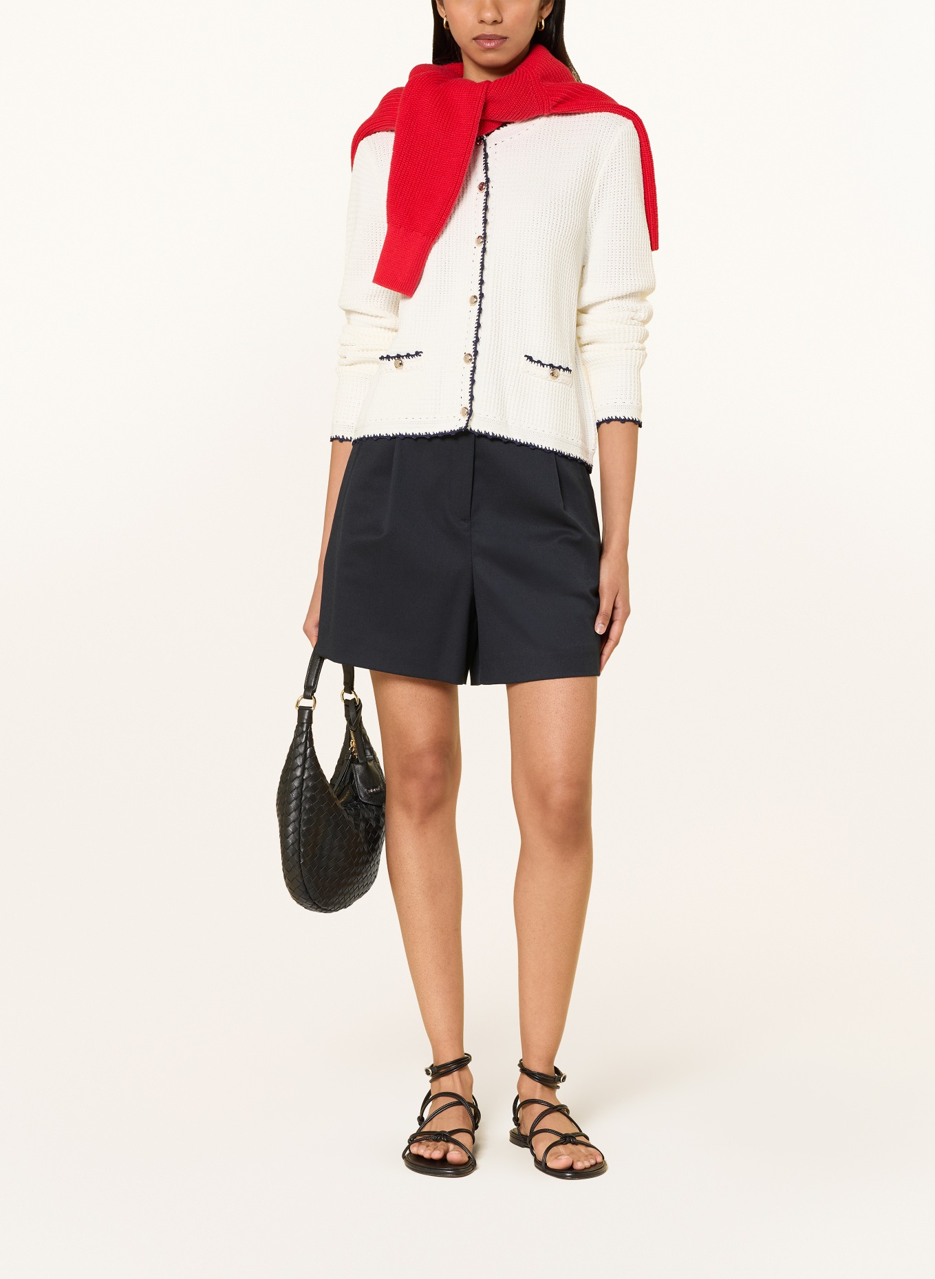 JOOP! Vest KUMMA: ECRU / DONKERBLAUW