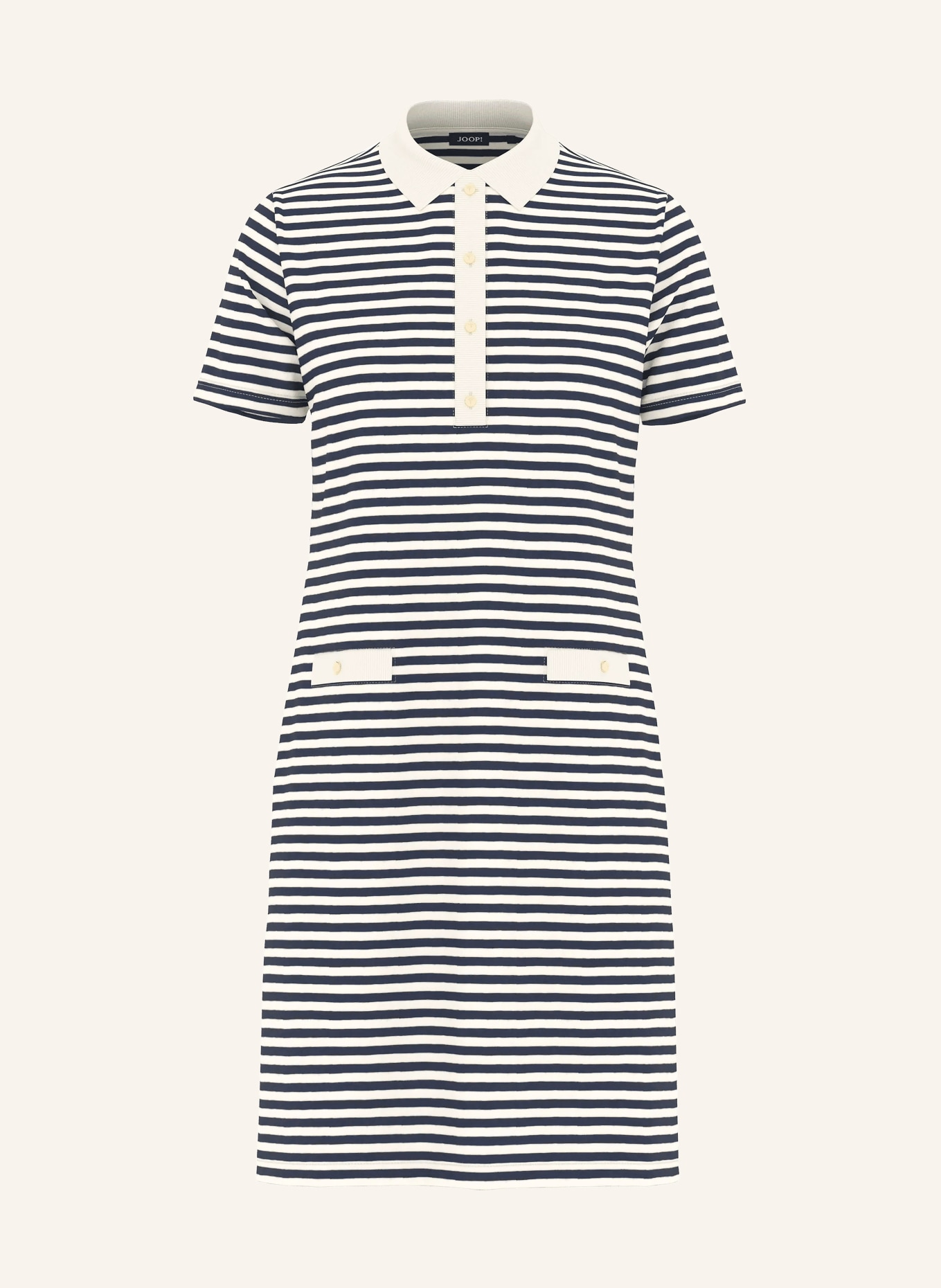 JOOP! Robe polo en jersey TRAVISSA: BLANC / BLEU
