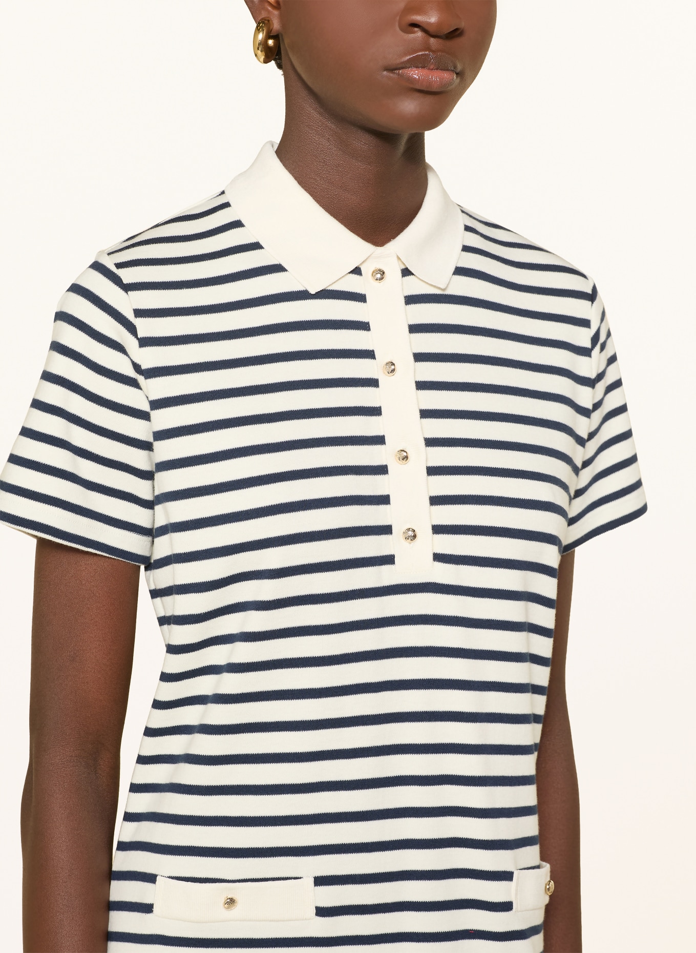 JOOP! Robe polo en jersey TRAVISSA: BLANC / BLEU