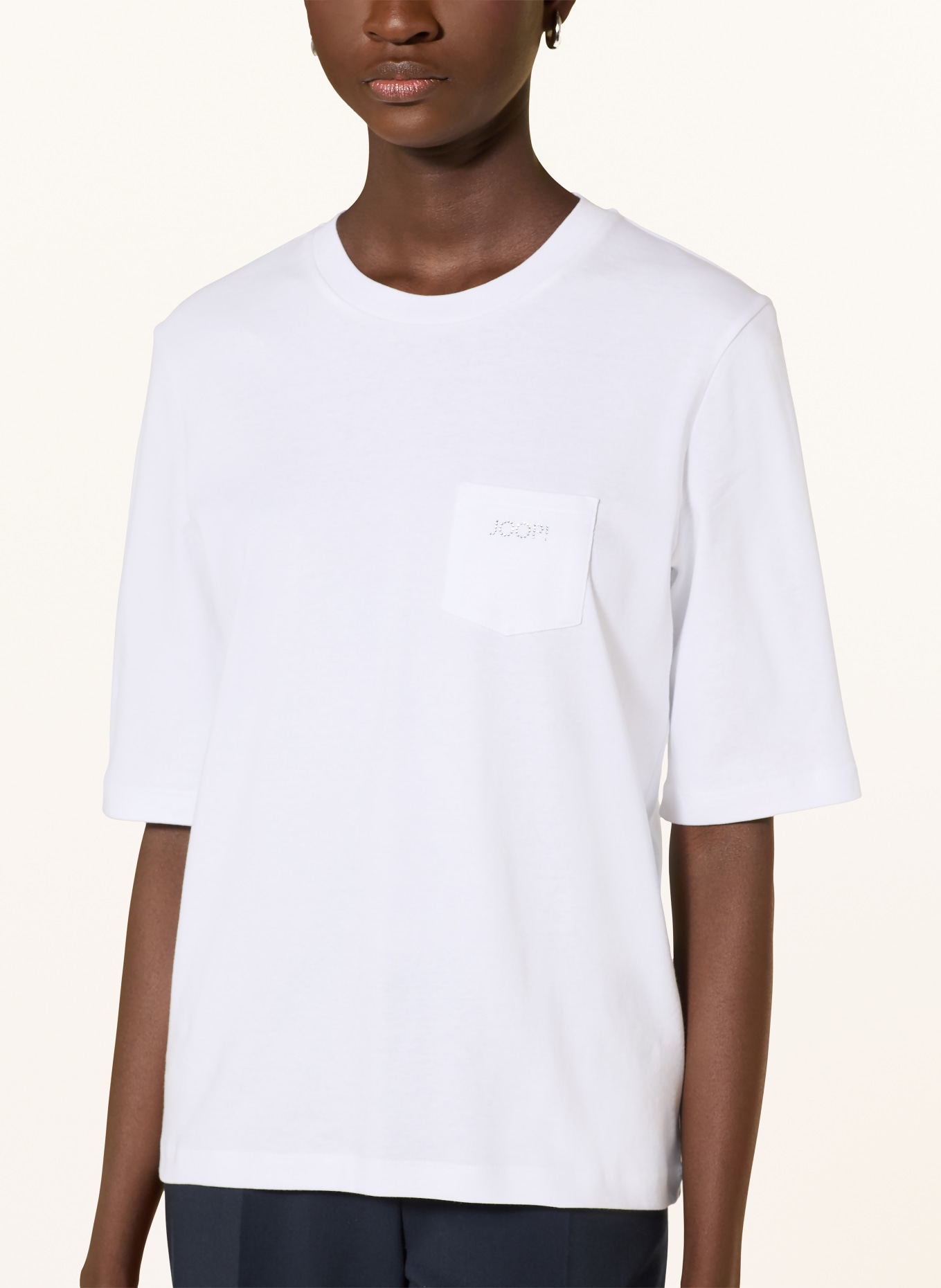 JOOP! T-Shirt TONJA mit Schmucksteinen: WEISS