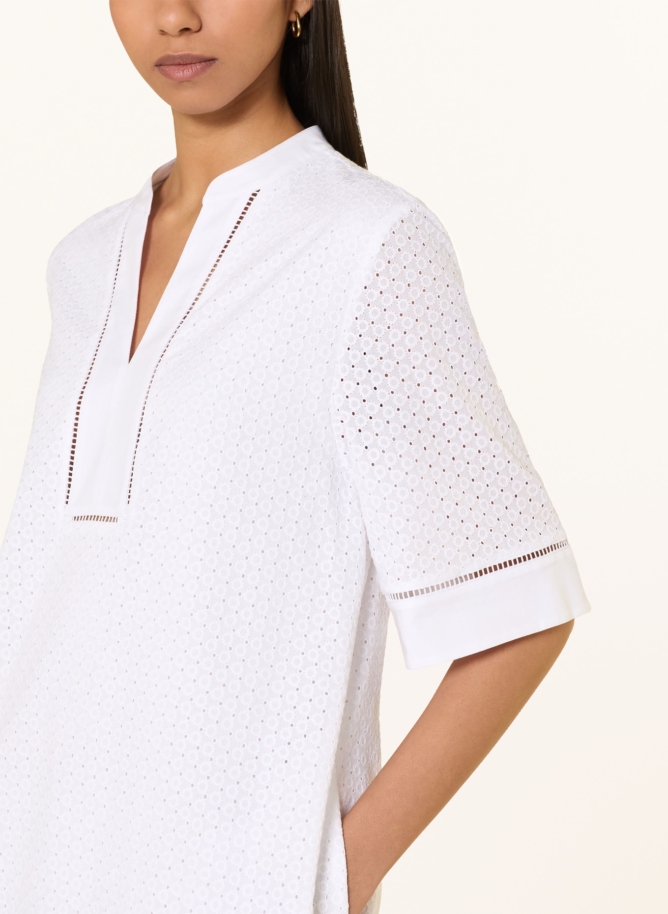 JOOP! Kleid DEBRA aus Lochspitze mit 3/4-Arm: WEISS