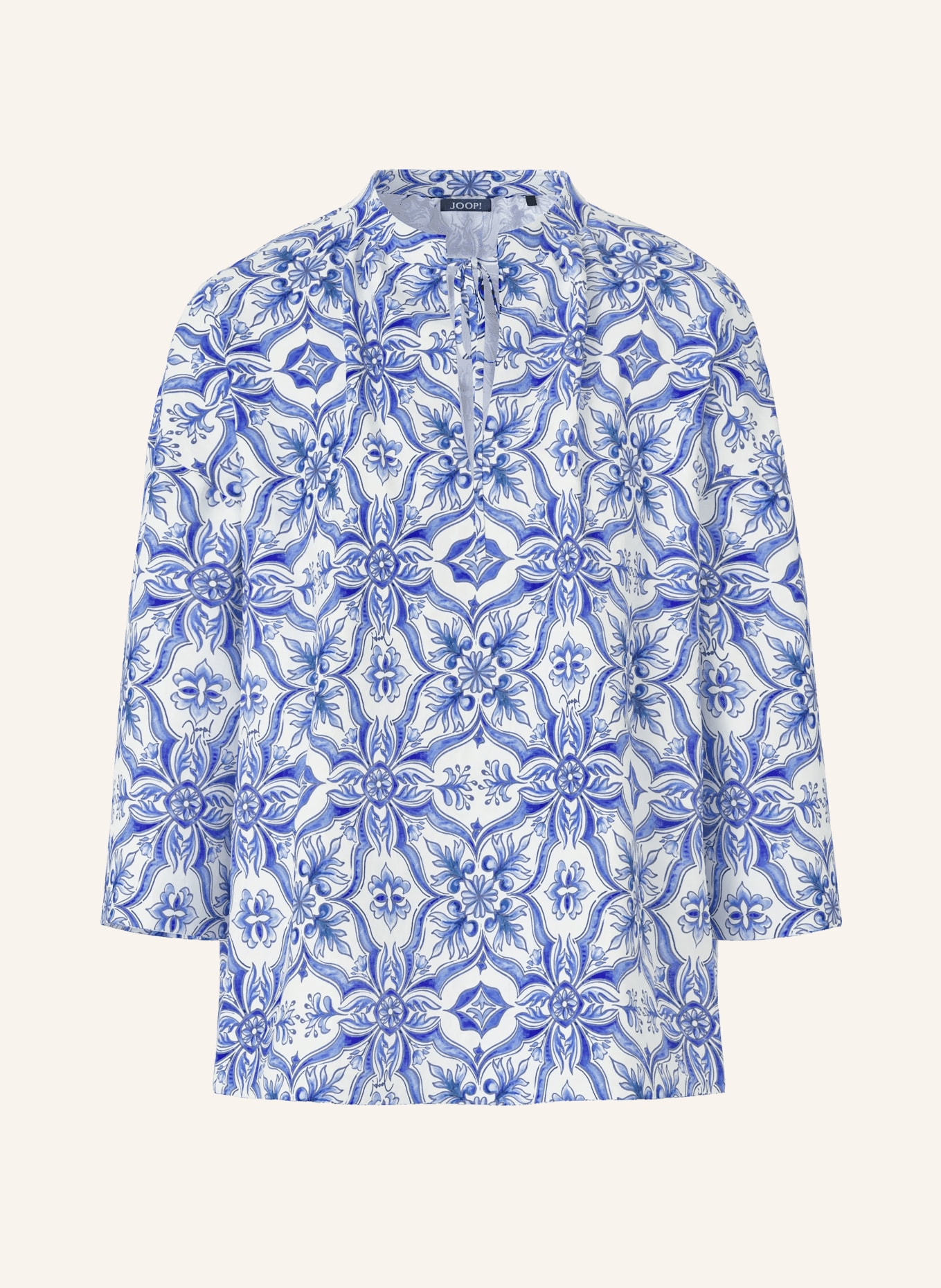 JOOP! Blouse met 3/4-mouwen: BLAUW / WIT