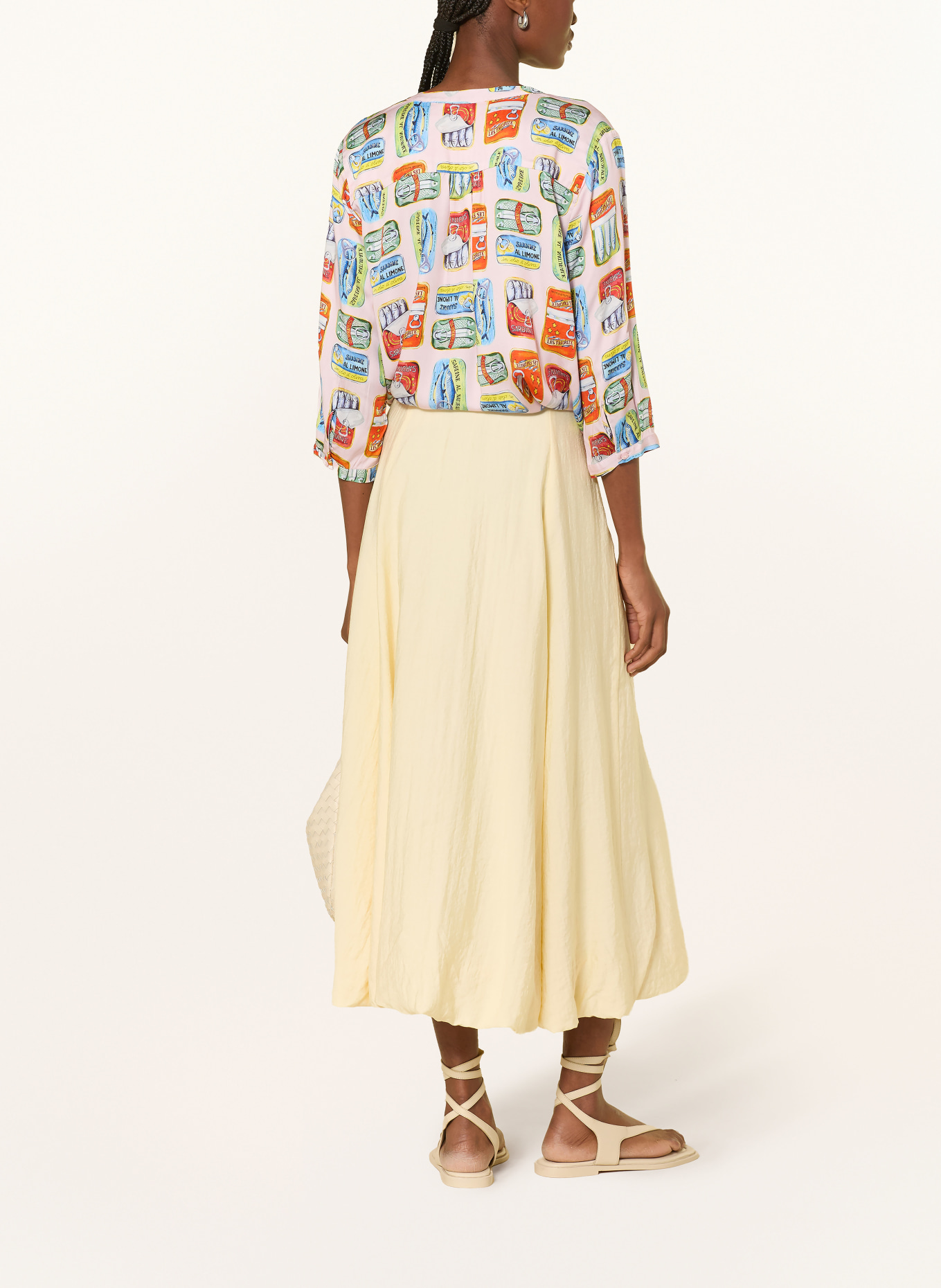 MILANO ITALY Blouse with 3/4 sleeves: LIGHT PINK / RED / GREEN