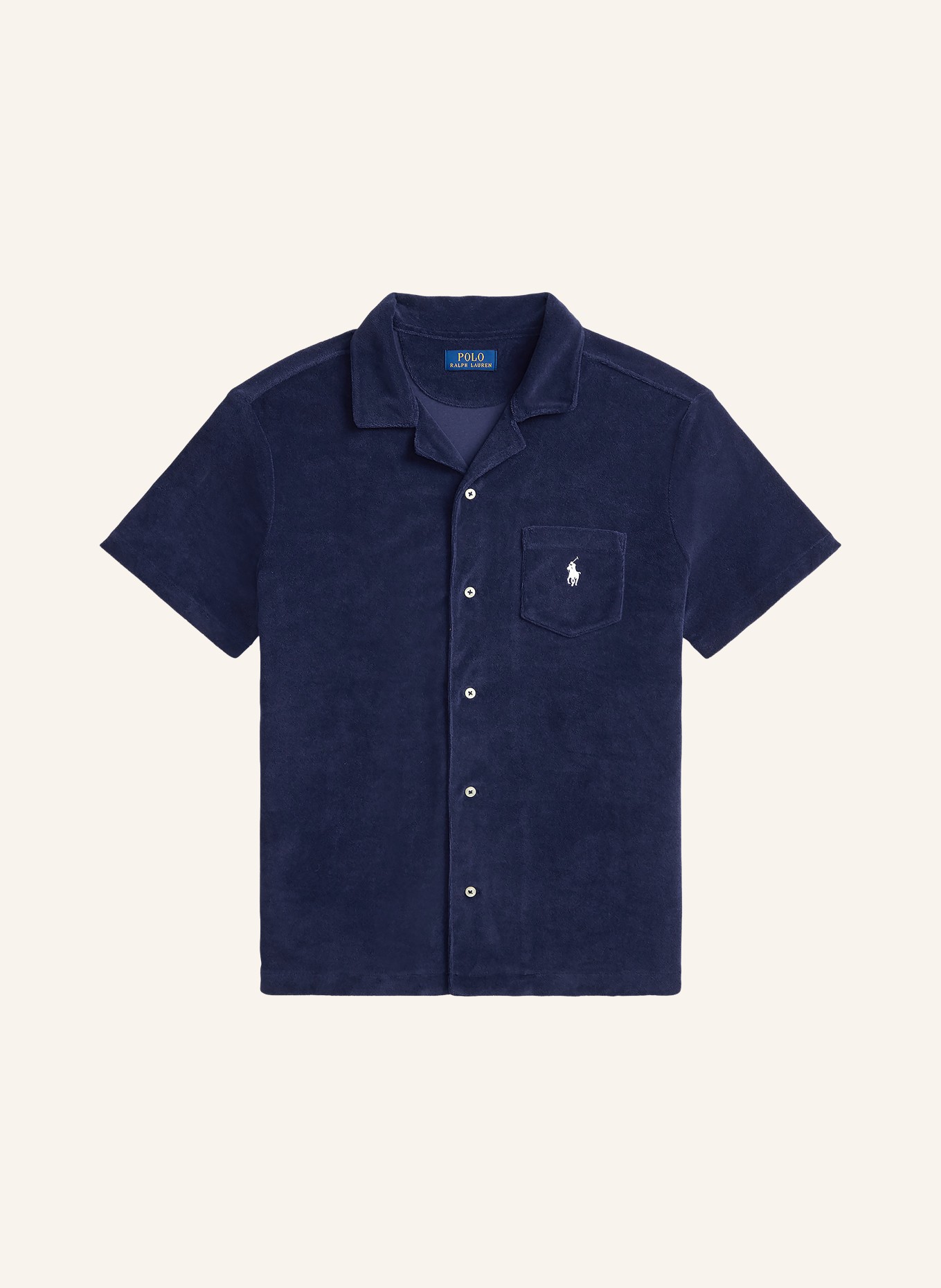 POLO RALPH LAUREN Chemise de villégiature Comfort Fit en tissu éponge: BLEU FONCÉ