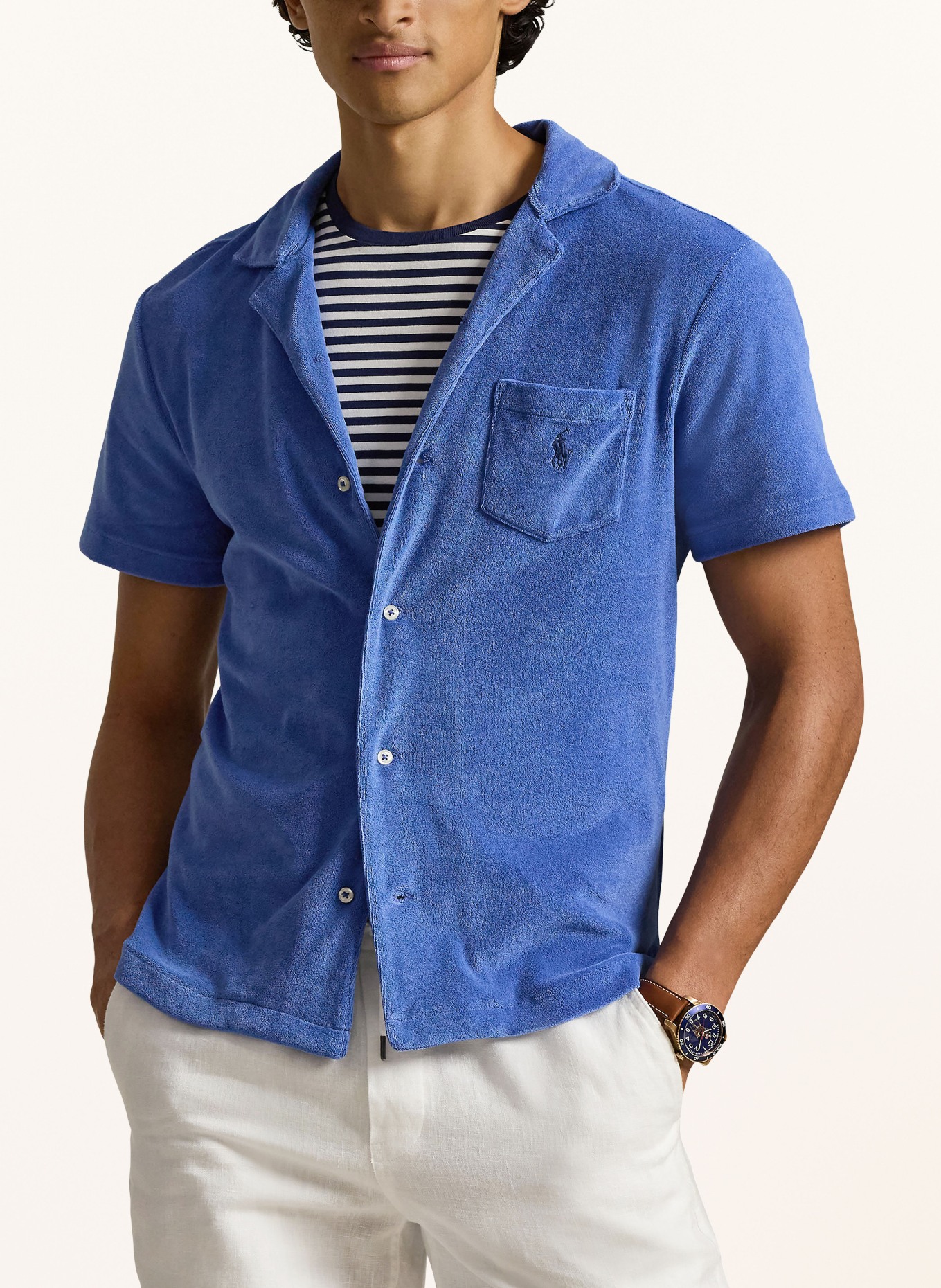 POLO RALPH LAUREN Chemise de villégiature Comfort Fit en tissu éponge: BLEU