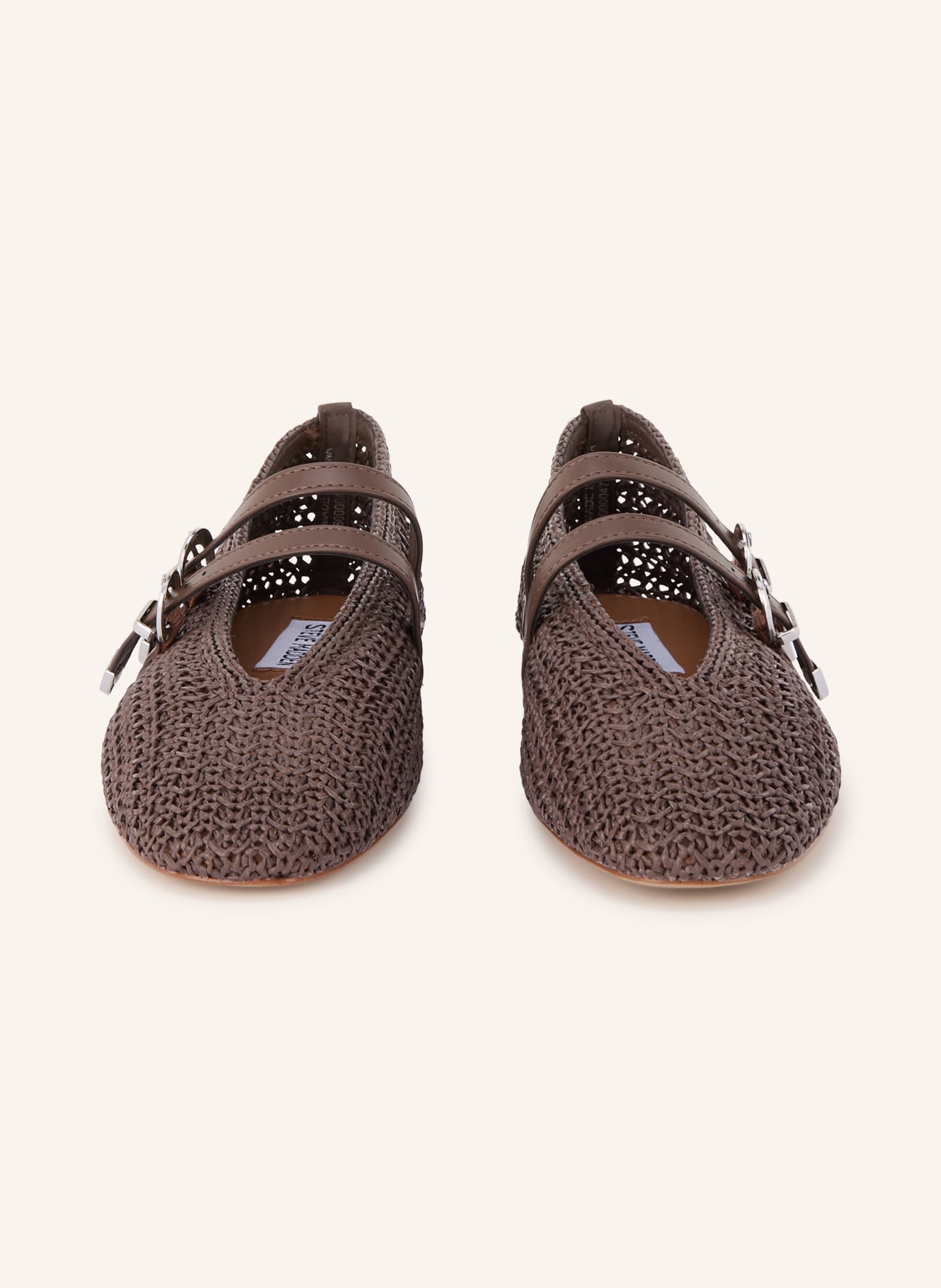 STEVE MADDEN LANEY Mary Jane Ballerinas: DARK BROWN / SILVER