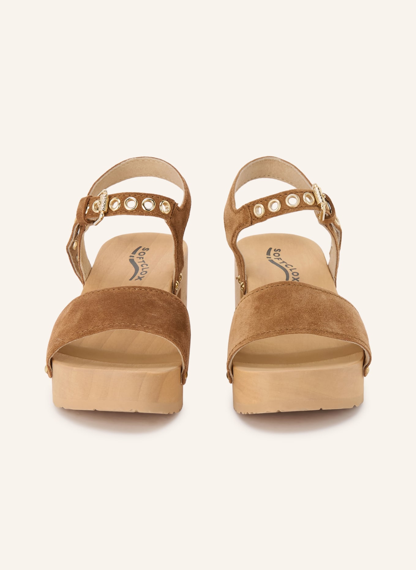 SOFTCLOX HELMINA Ankle Boots: BROWN / GOLD