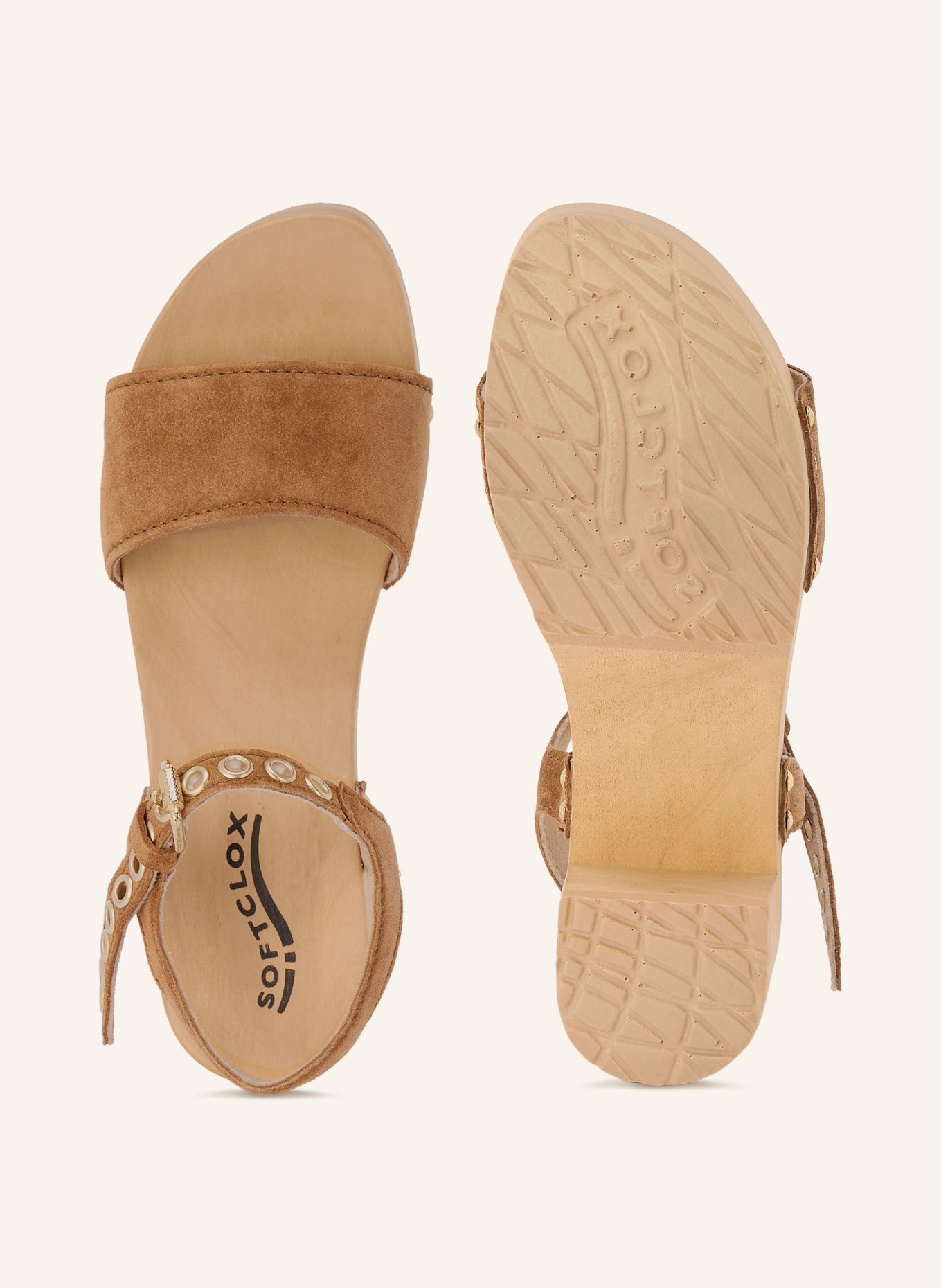 SOFTCLOX HELMINA Ankle Boots: BROWN / GOLD