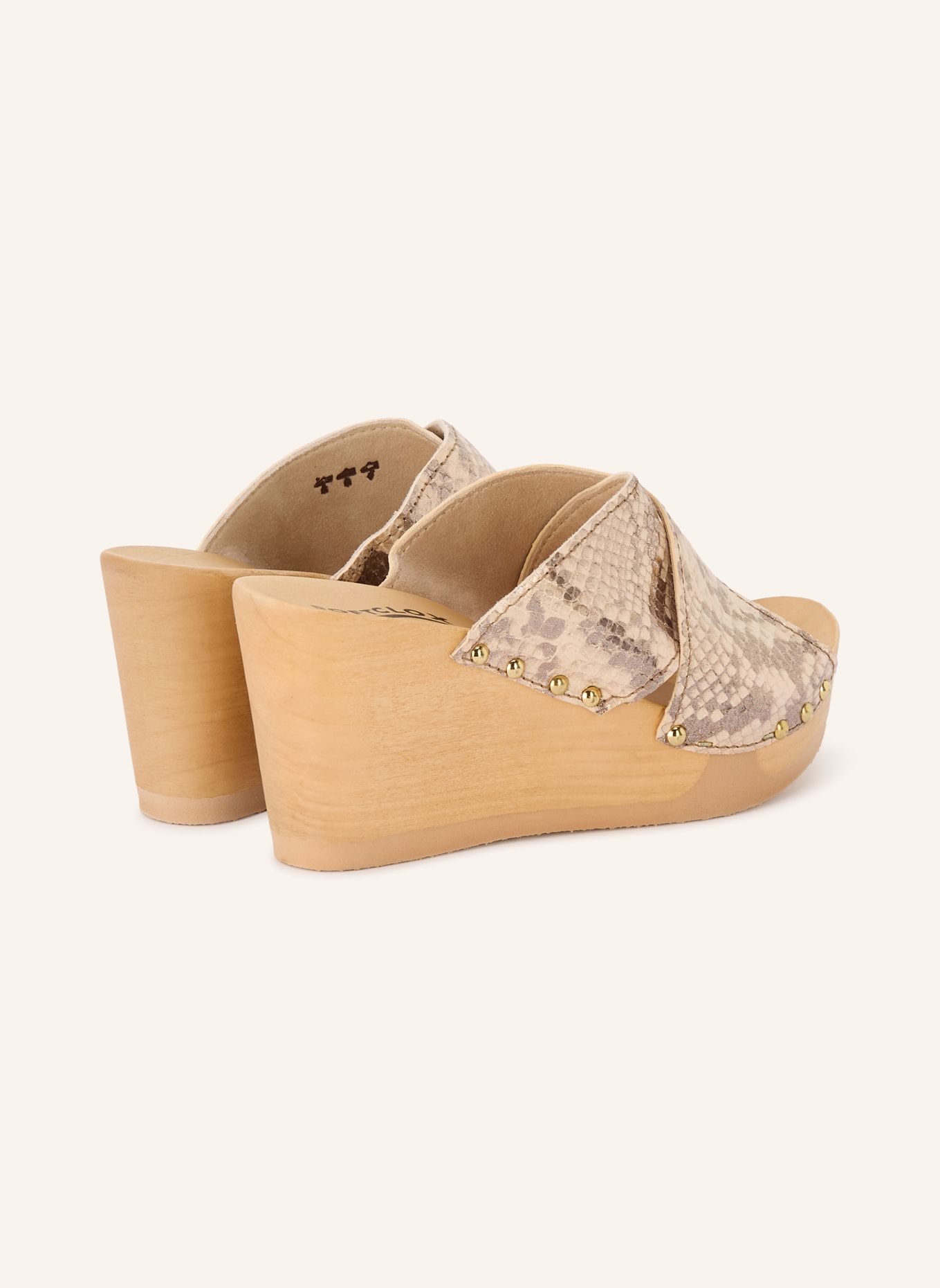 SOFTCLOX ANTJE Platform Wedges: CREAM / GOLD