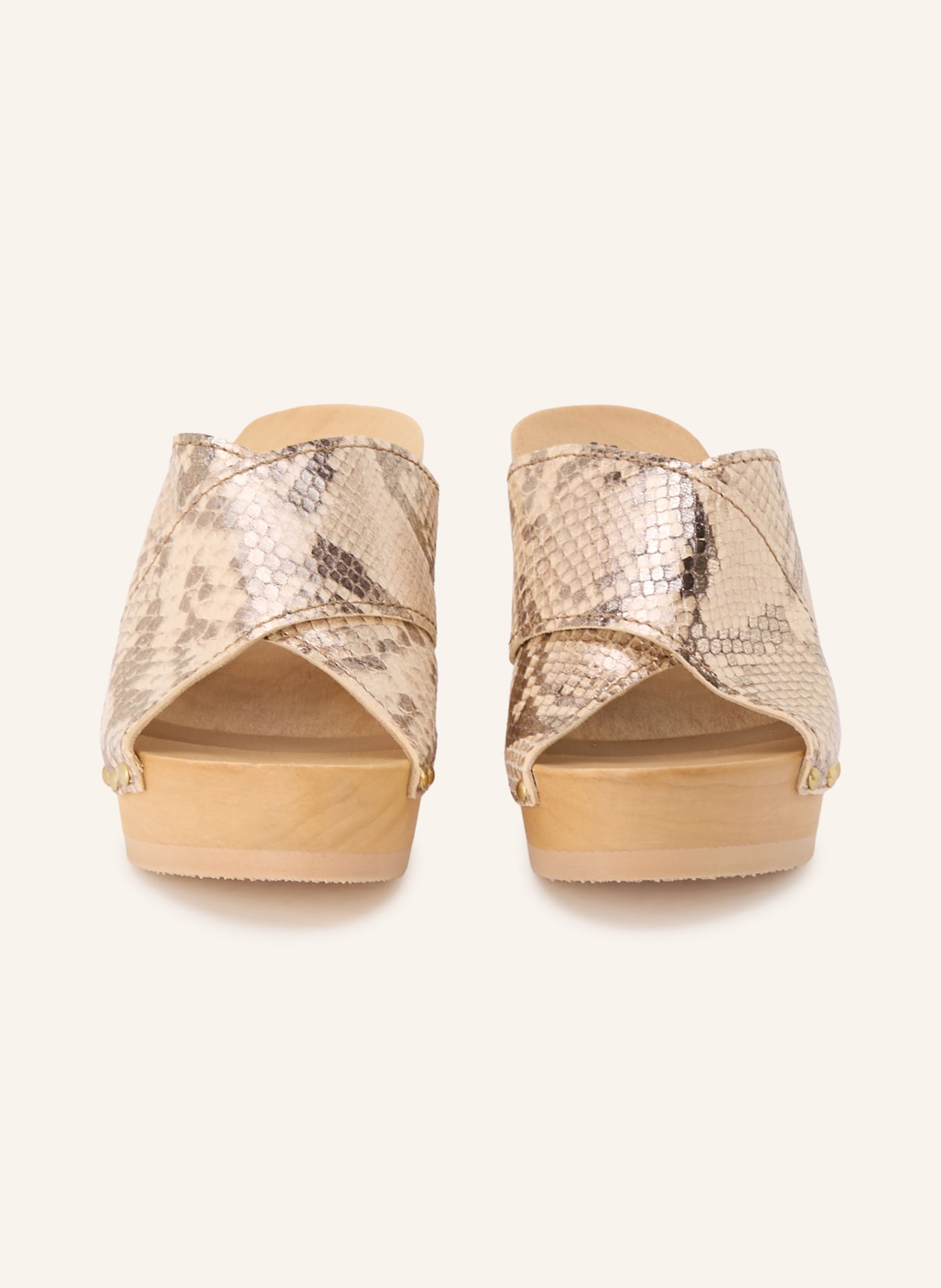 SOFTCLOX ANTJE Platform Wedges: CREAM / GOLD