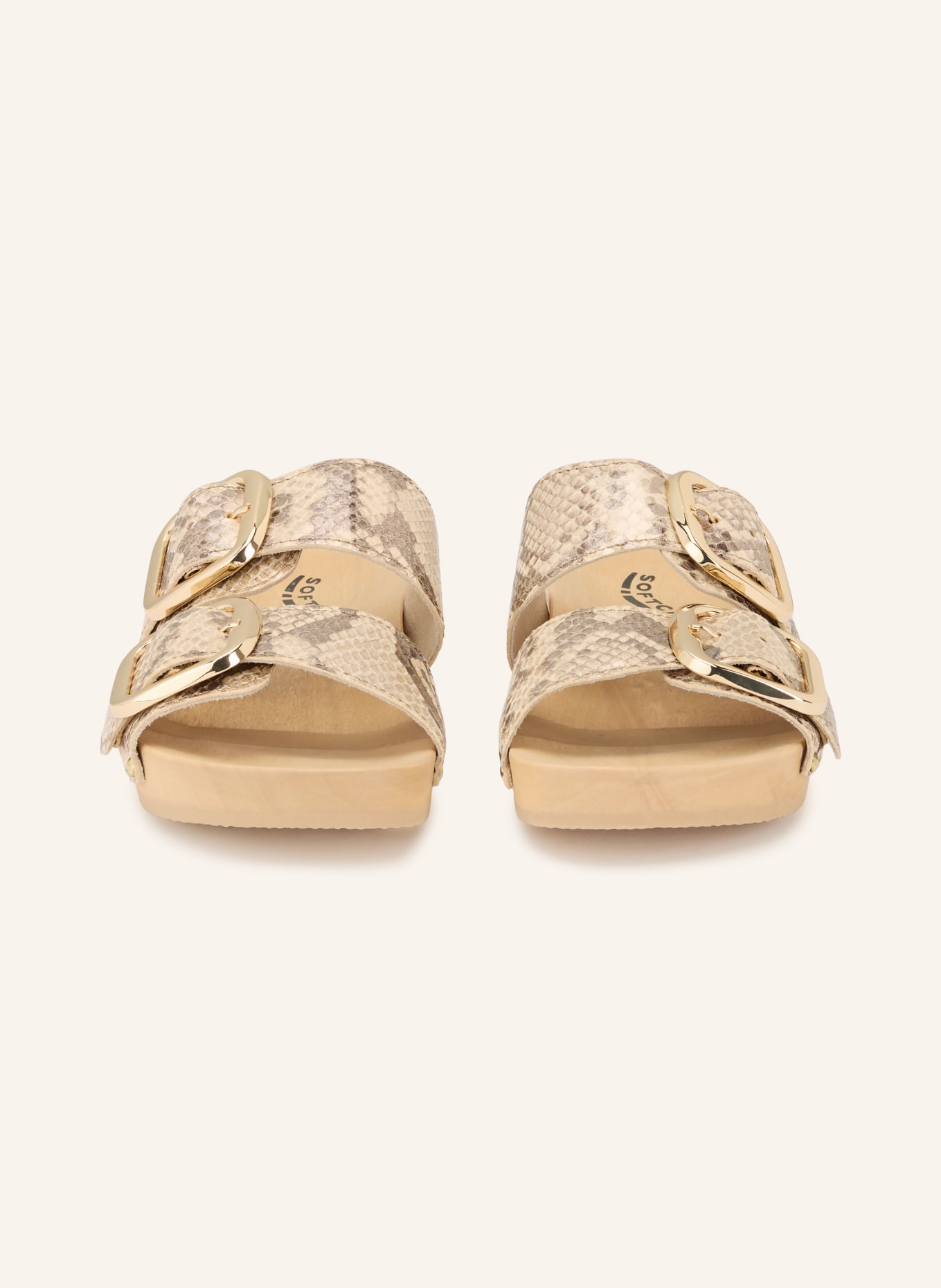 SOFTCLOX LENA Mules: BEIGE / GOLD / BLACK