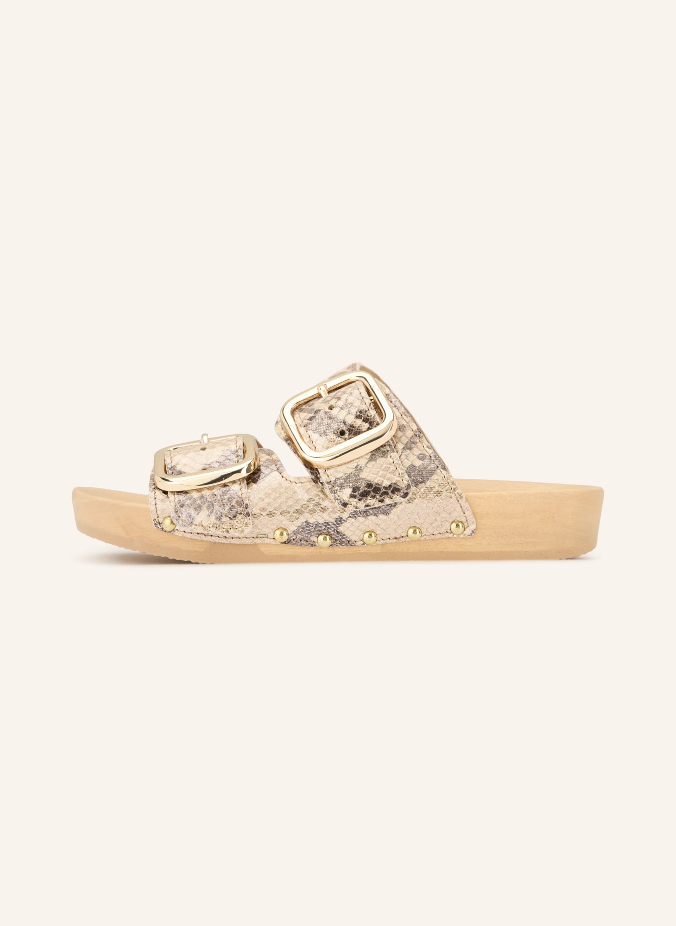 SOFTCLOX LENA Mules: BEIGE / GOLD / BLACK