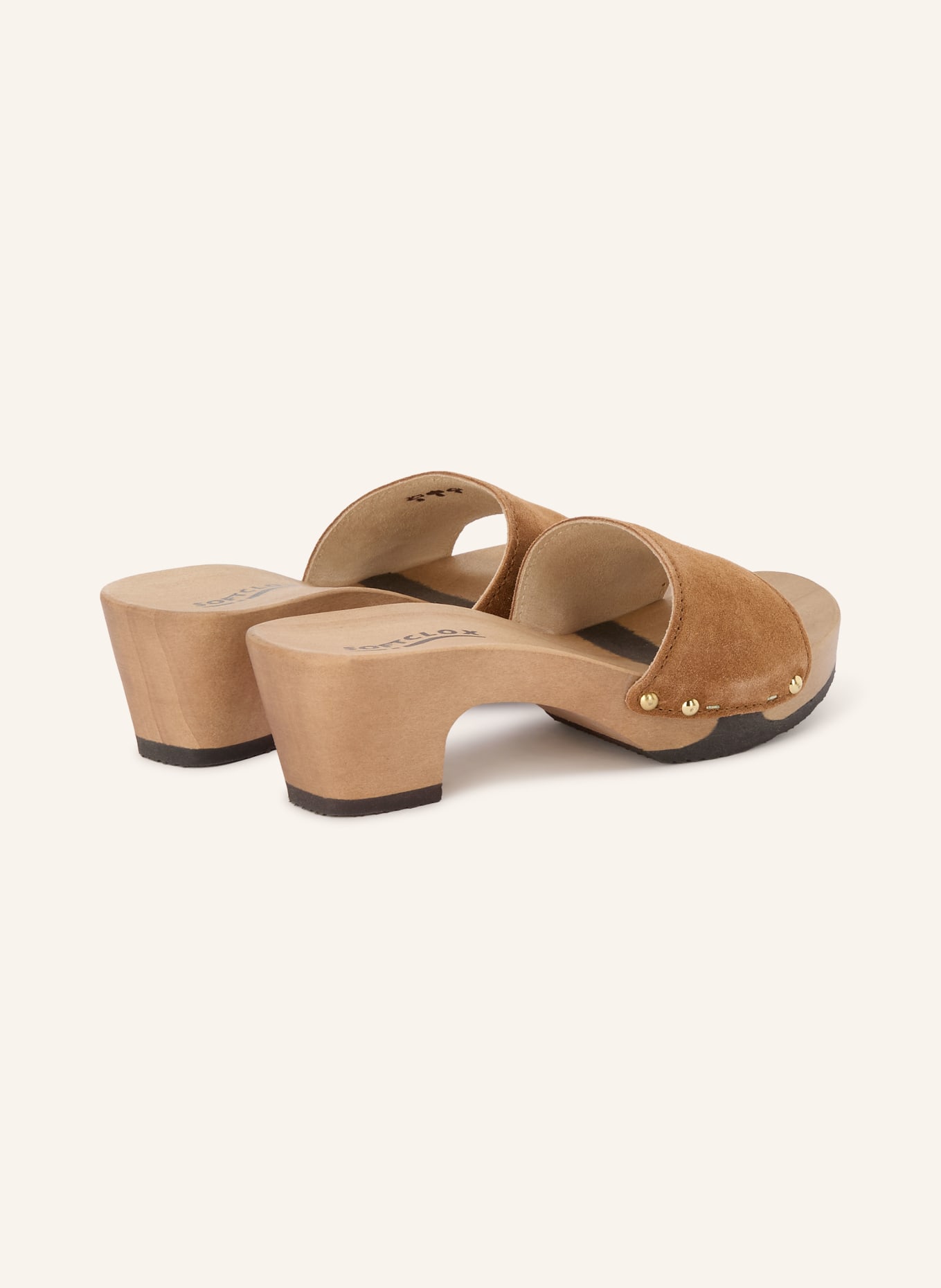 SOFTCLOX Mules KELLY: BRAUN / GOLD