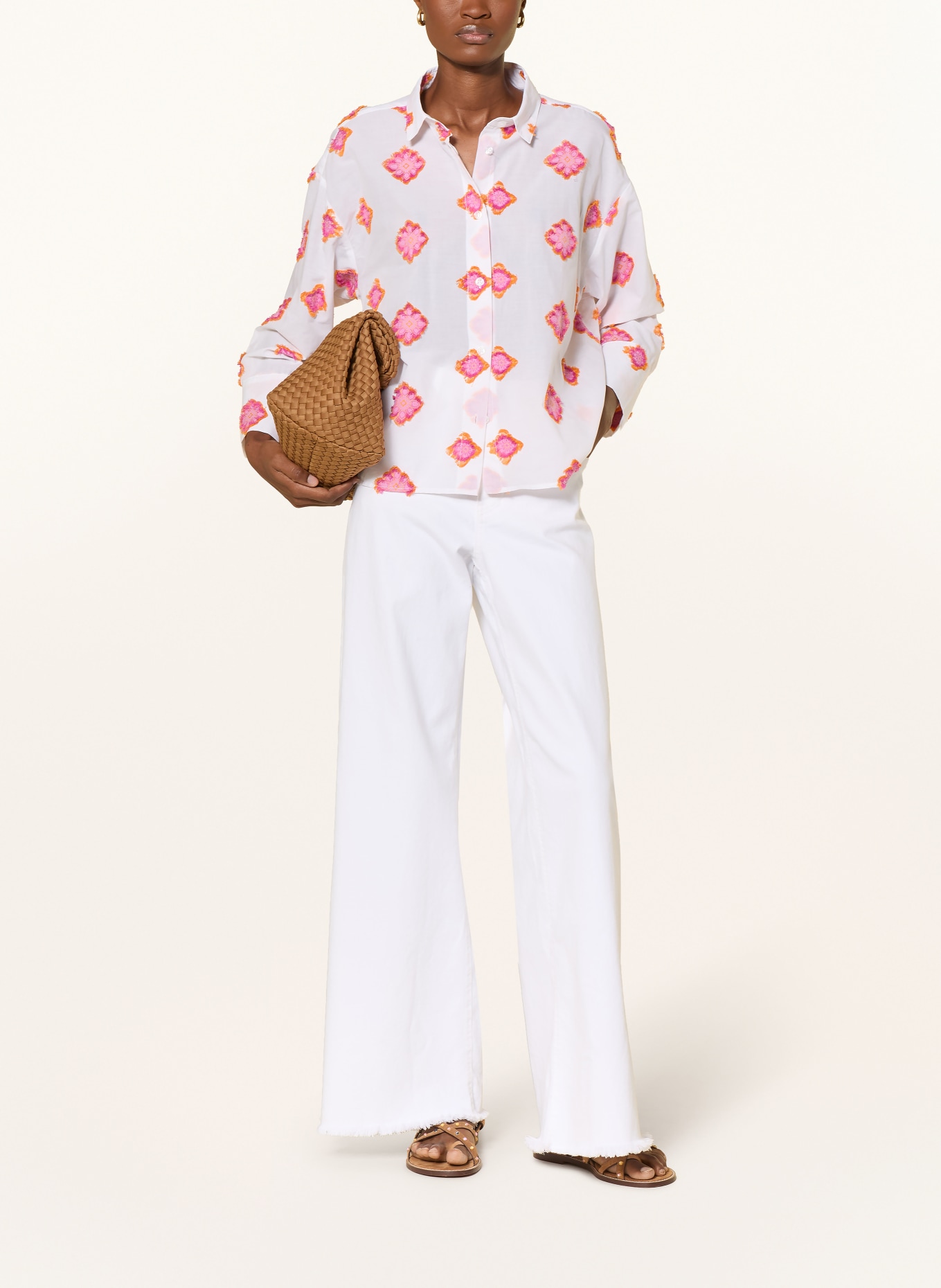 rossana diva Hemdbluse: WEISS / PINK / ORANGE