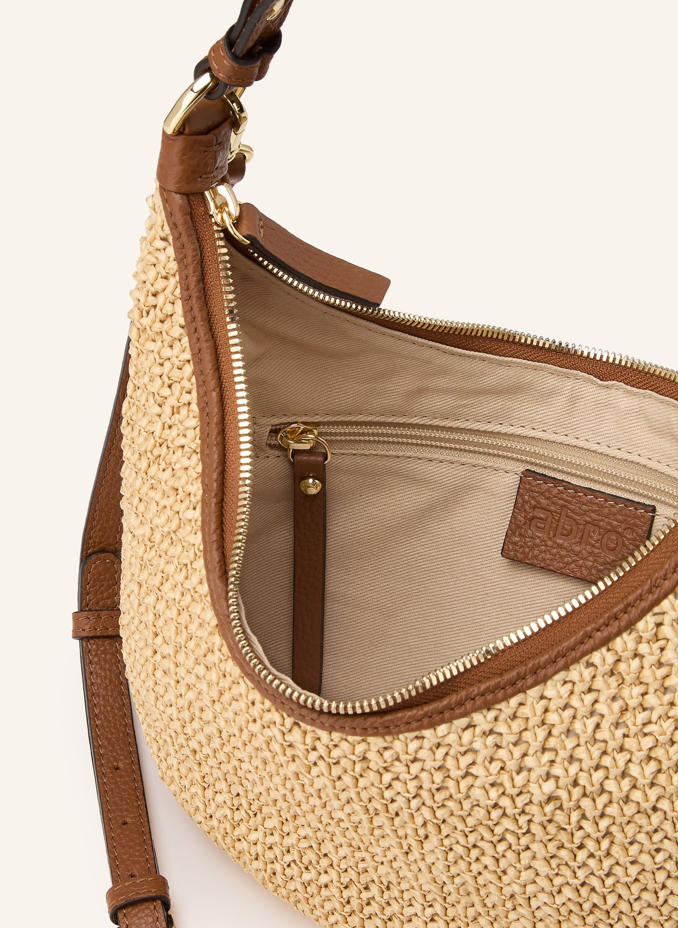 abro Beuteltasche NANA MINI: CREME / GOLD / BRAUN