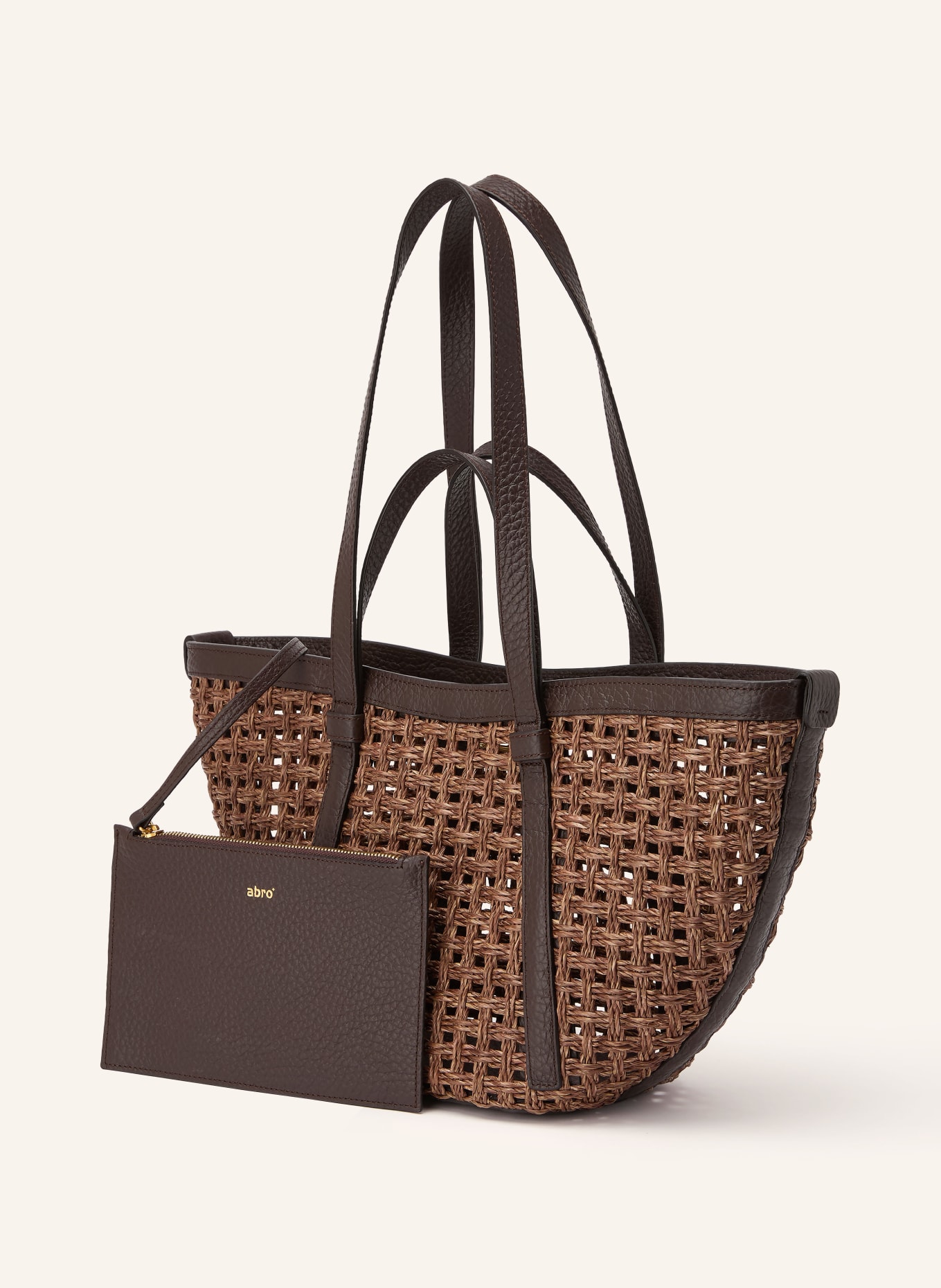 abro Shopper COSMO MEDIUM mit Pouch: BRAUN