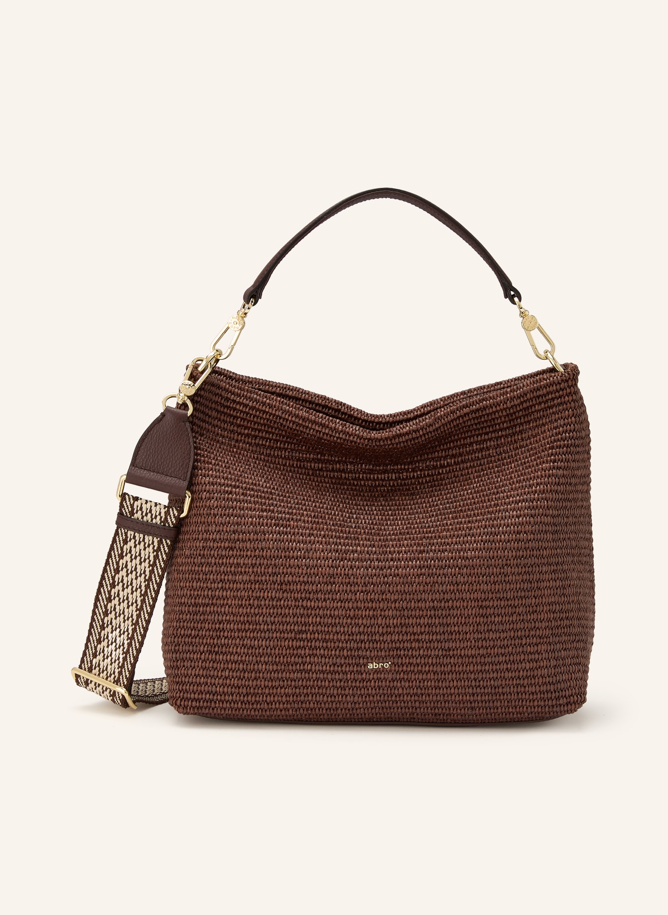 abro KAIA drawstring bag: DARK BROWN / GOLD