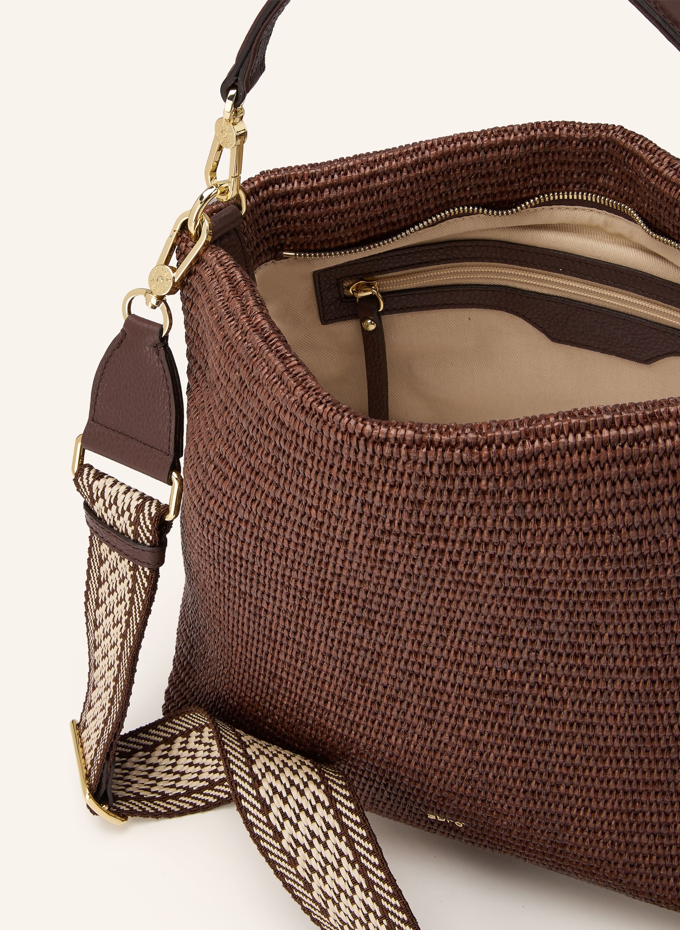 abro KAIA drawstring bag: DARK BROWN / GOLD