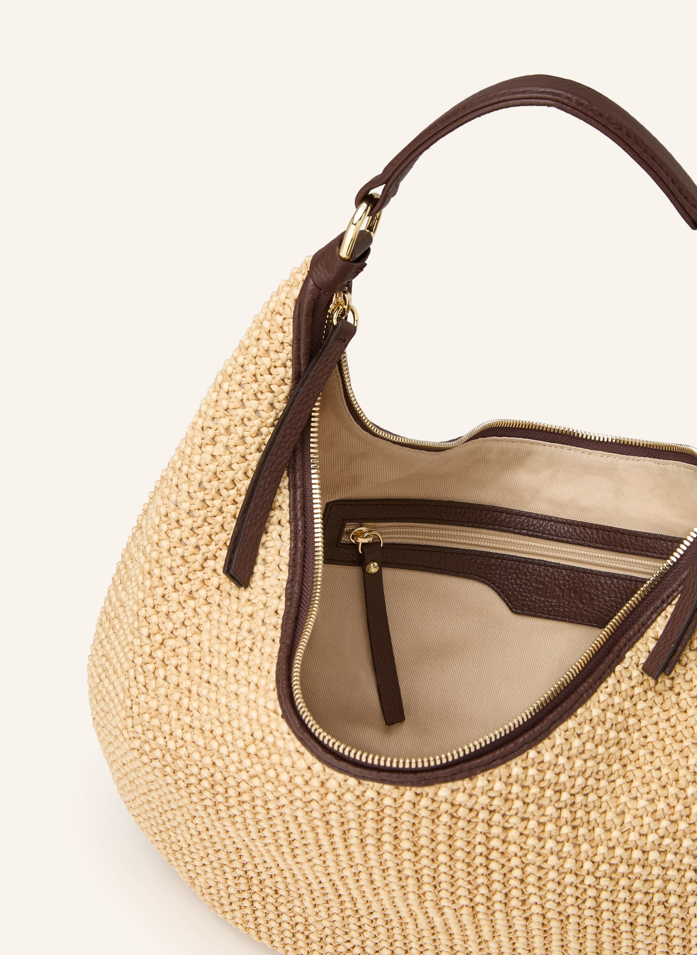 abro Beuteltasche NANA BIG: CREME / GOLD / BRAUN