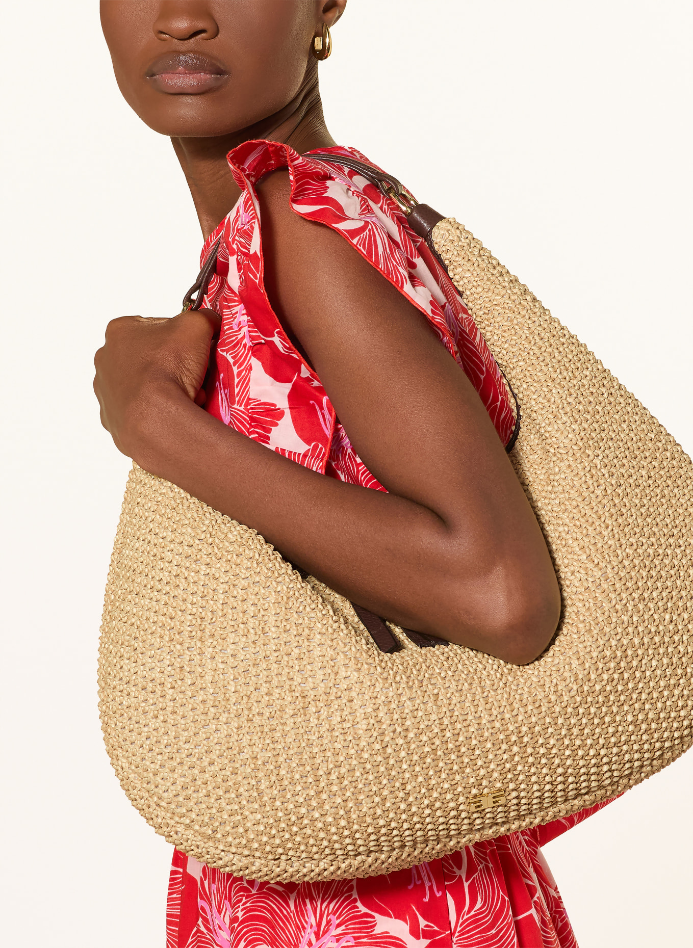 abro Beuteltasche NANA BIG: CREME / GOLD / BRAUN