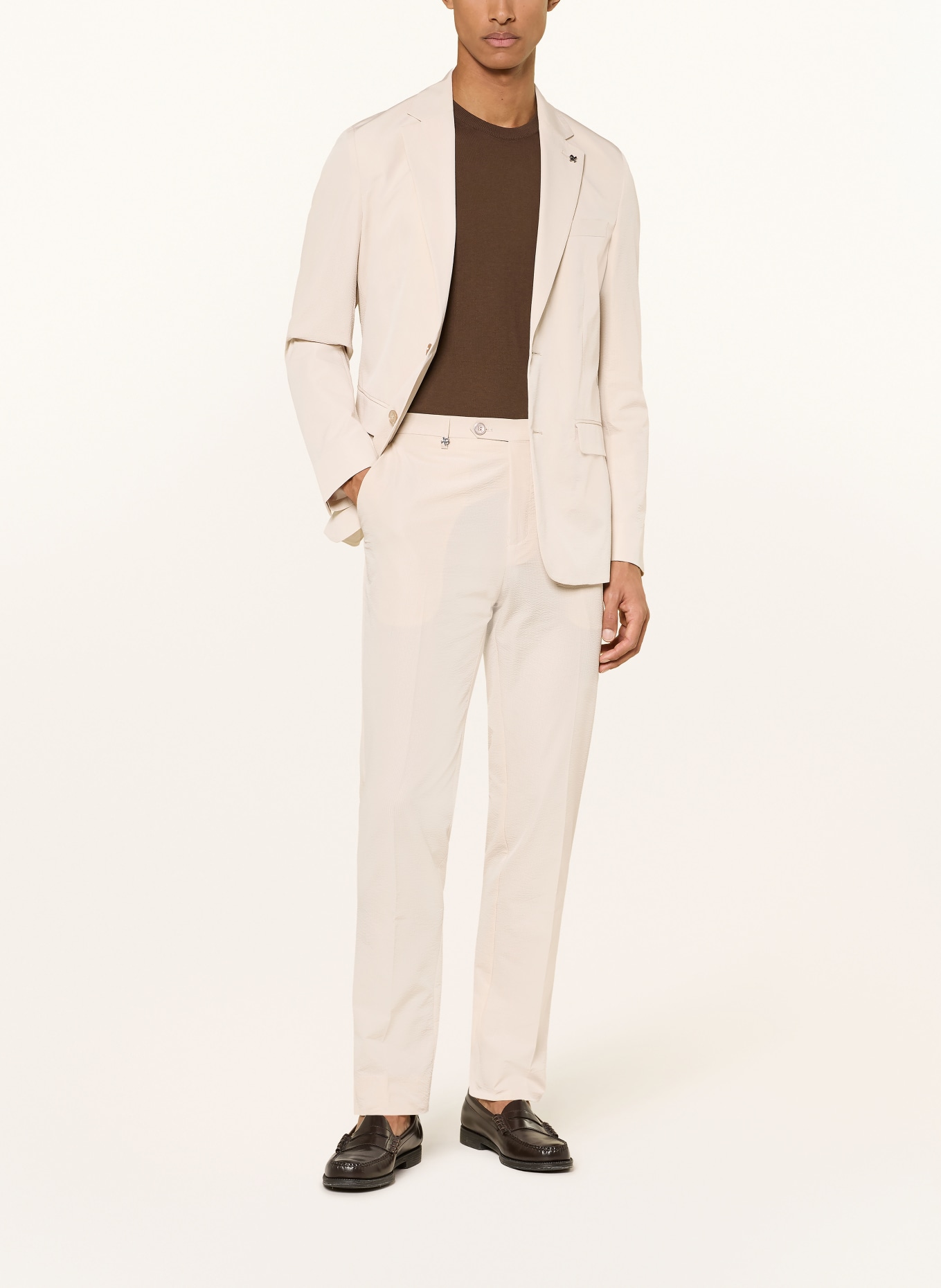 DISTRETTO 12 Spodnie do garnituru AREZZO Slim Fit: 0077 Travertino