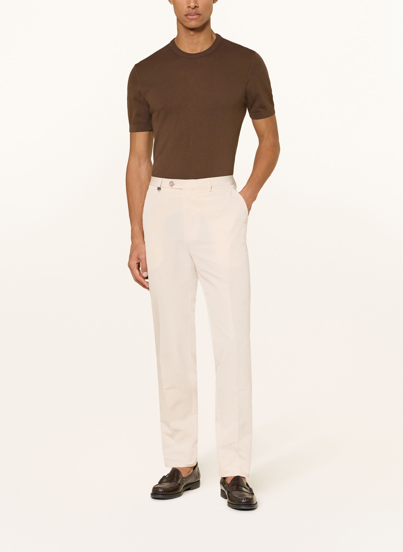 DISTRETTO 12 Spodnie do garnituru AREZZO Slim Fit: 0077 Travertino