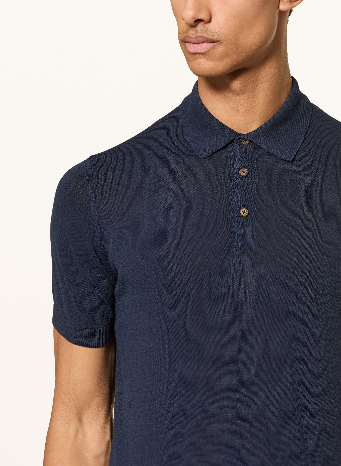 DISTRETTO 12 CARRARA knitted polo shirt: DARK BLUE