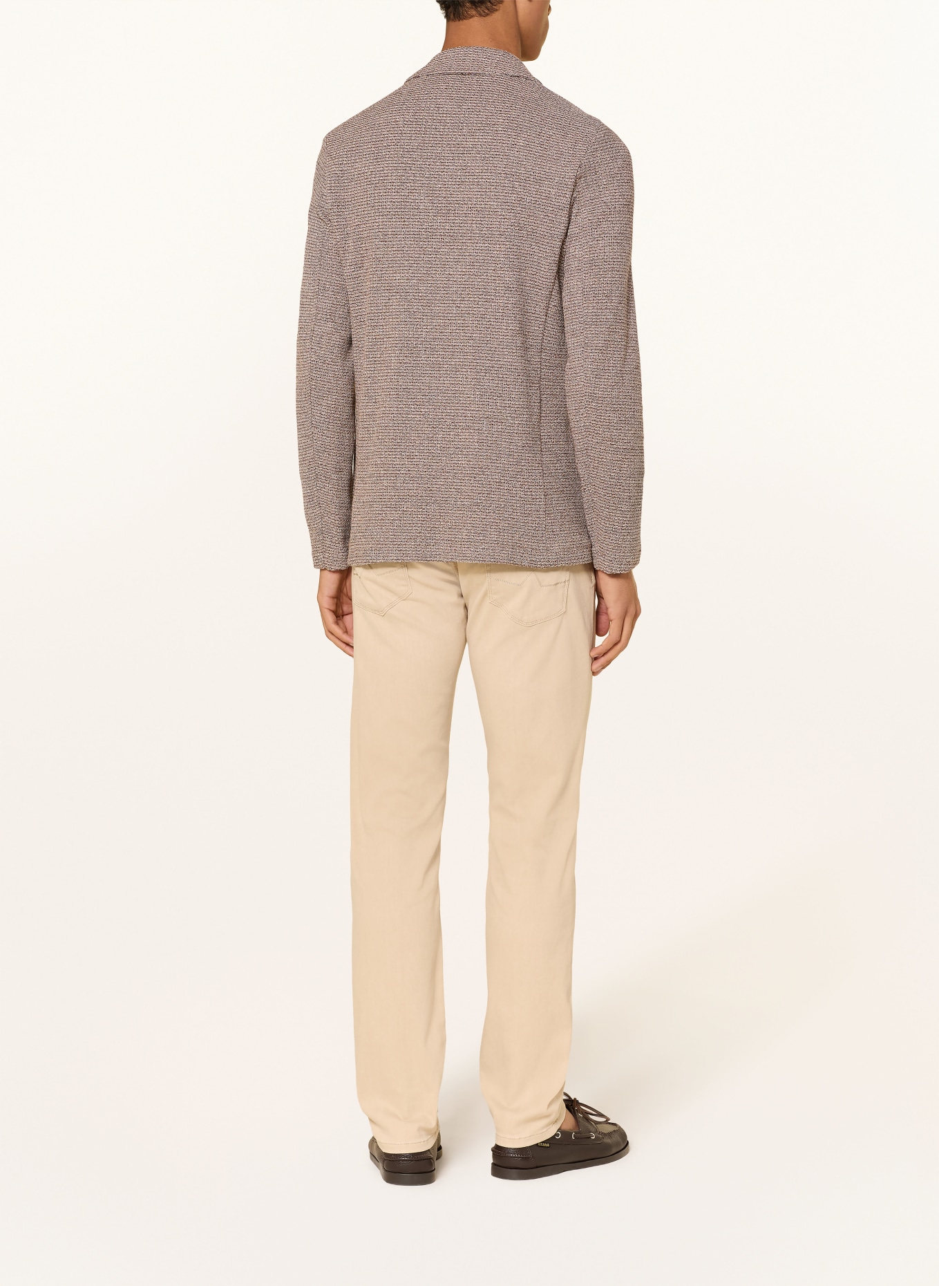 DISTRETTO 12 Extra slim fit tweed jacket: BROWN / LIGHT BROWN