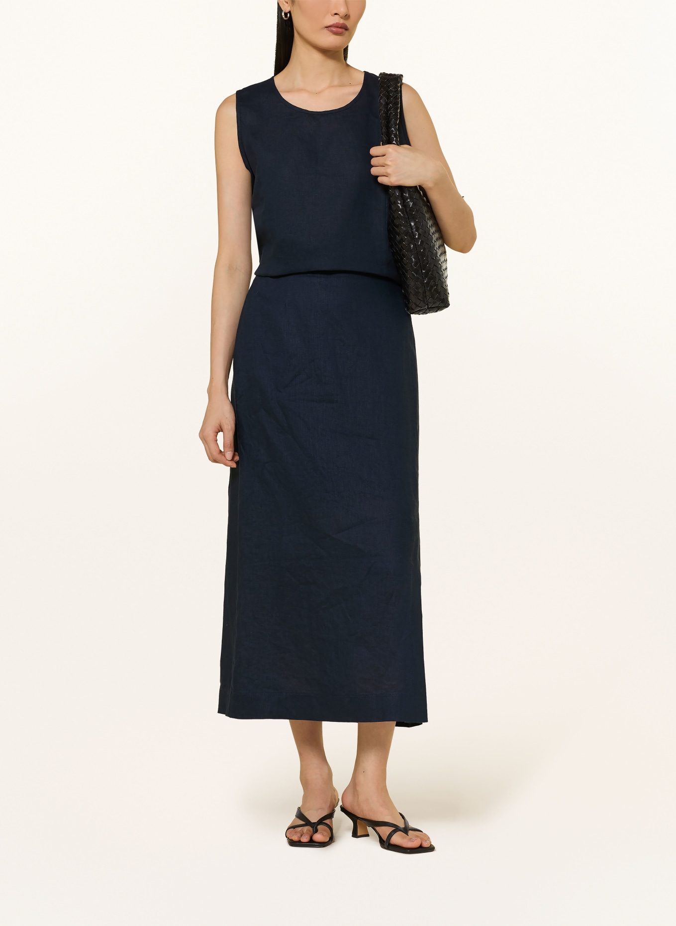 lilienfels Linnen rok: DONKERBLAUW