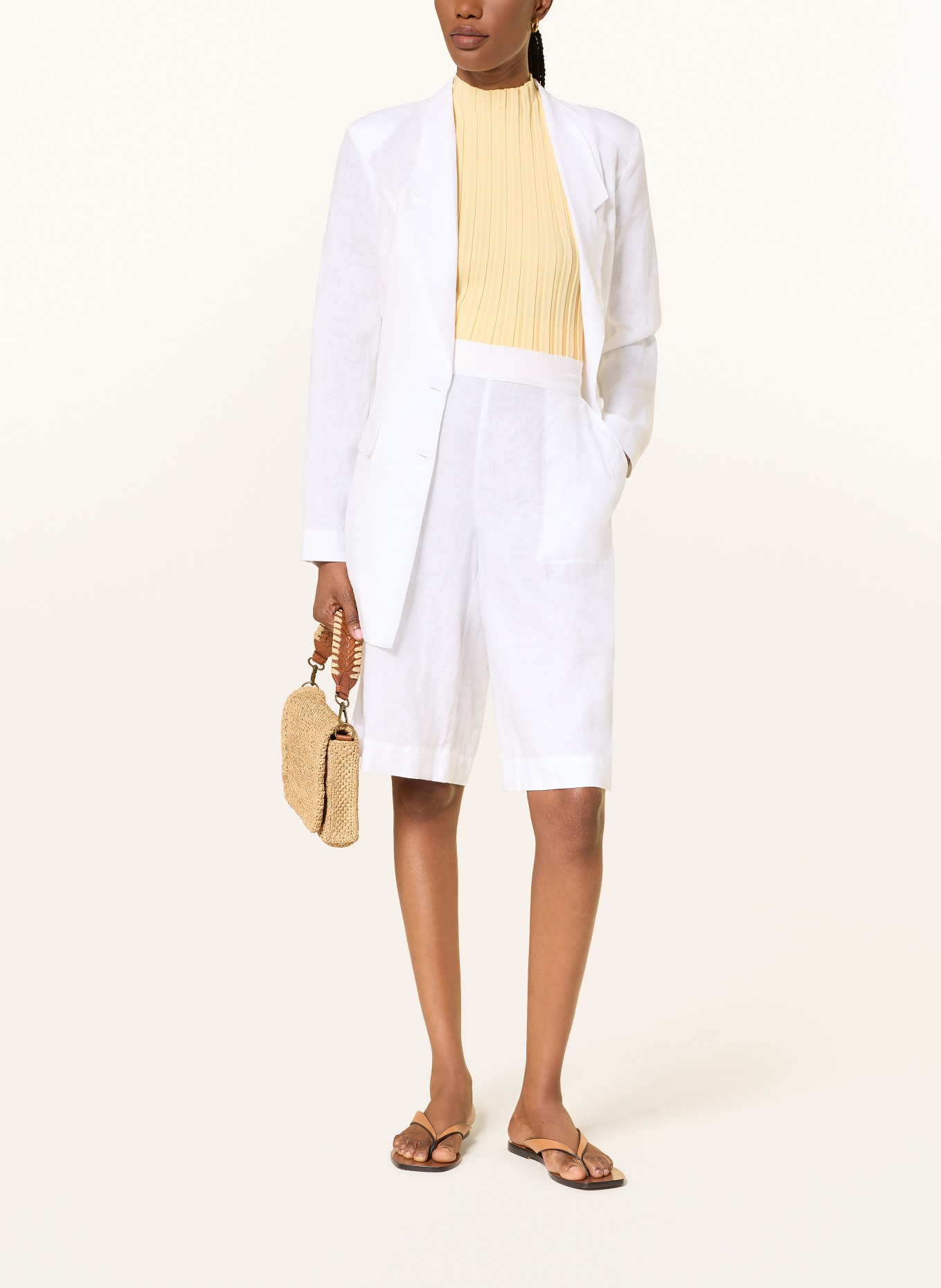 lilienfels szorty z lnu: BIAŁY