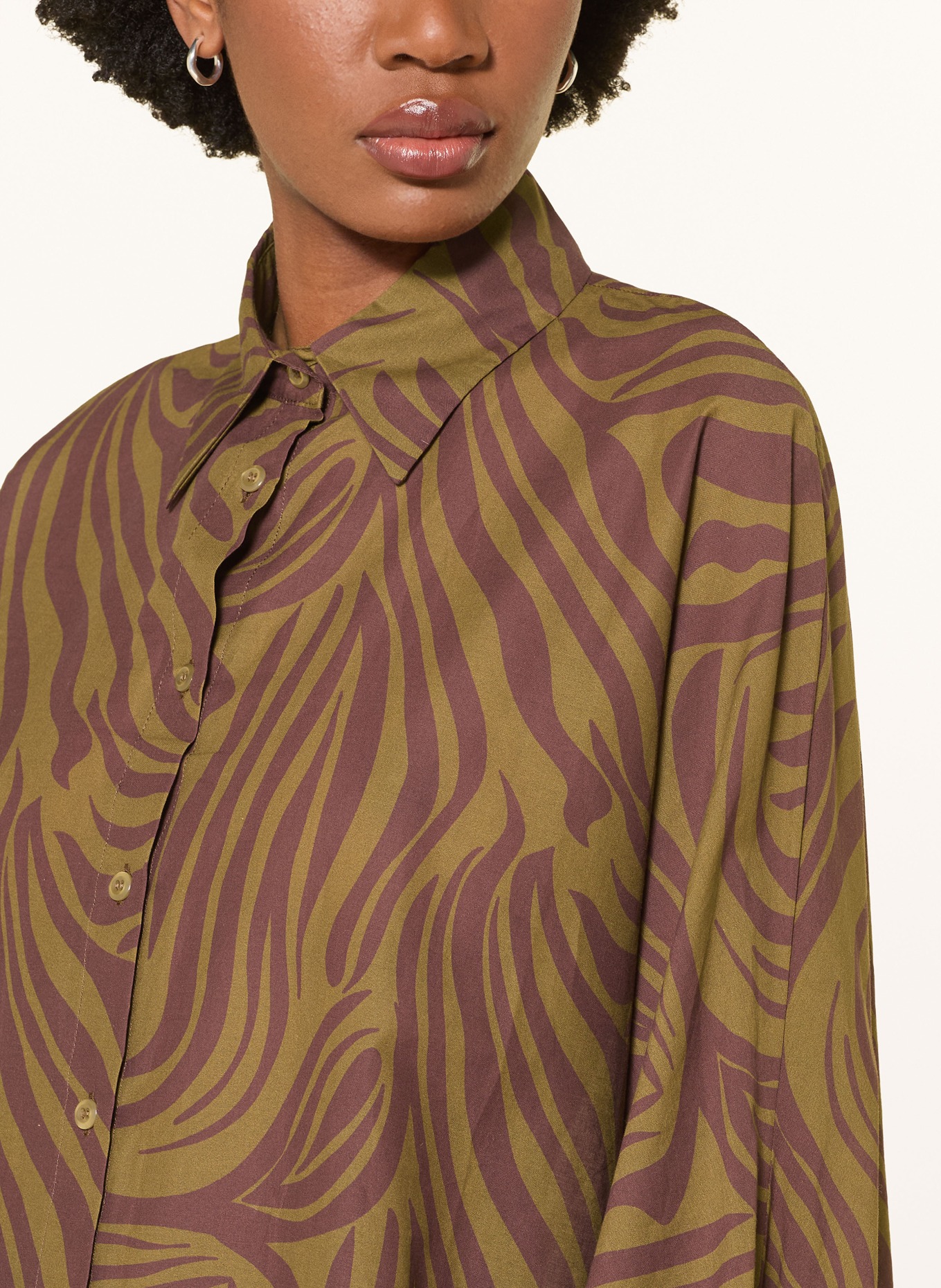 SoSUE ANTONIA Shirt Blouse: OLIVE / BROWN